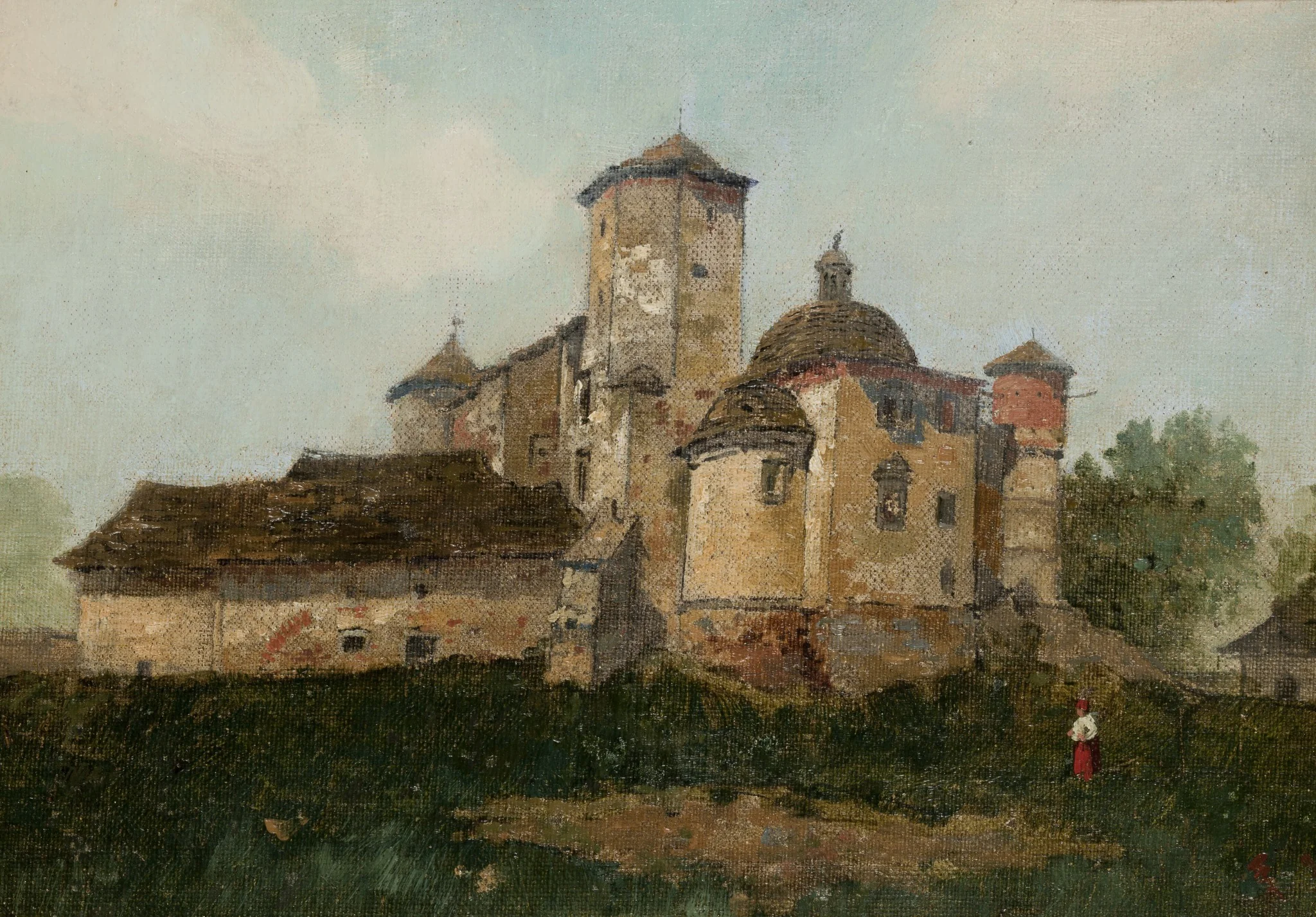 View of the Wiśnicz Castle from the Chapel's Side, by Stanisław Fabijański, oil, 1897