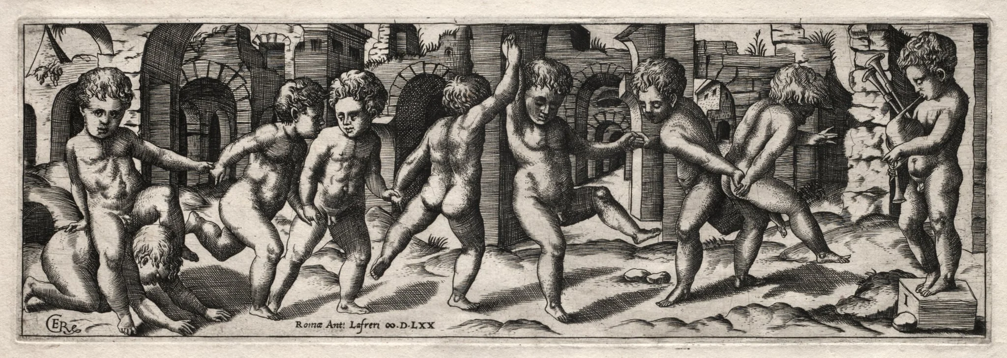 Frieze of Children Dancing to a Bag-pipe, by Giorgio Reverdino, 1504