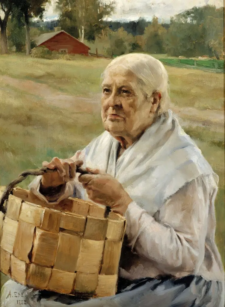 Old Woman with a Chip Basket