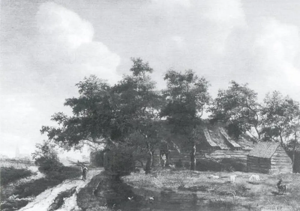 Wooded Landscape with Farmhouses
