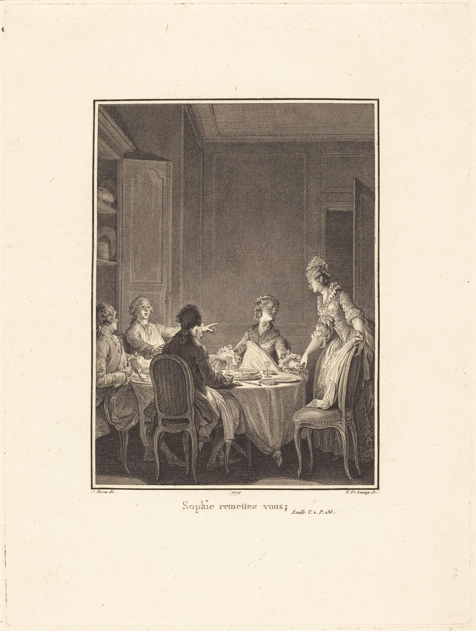 Sophie remettez-vous, by Nicolas Delaunay, ink, 1779