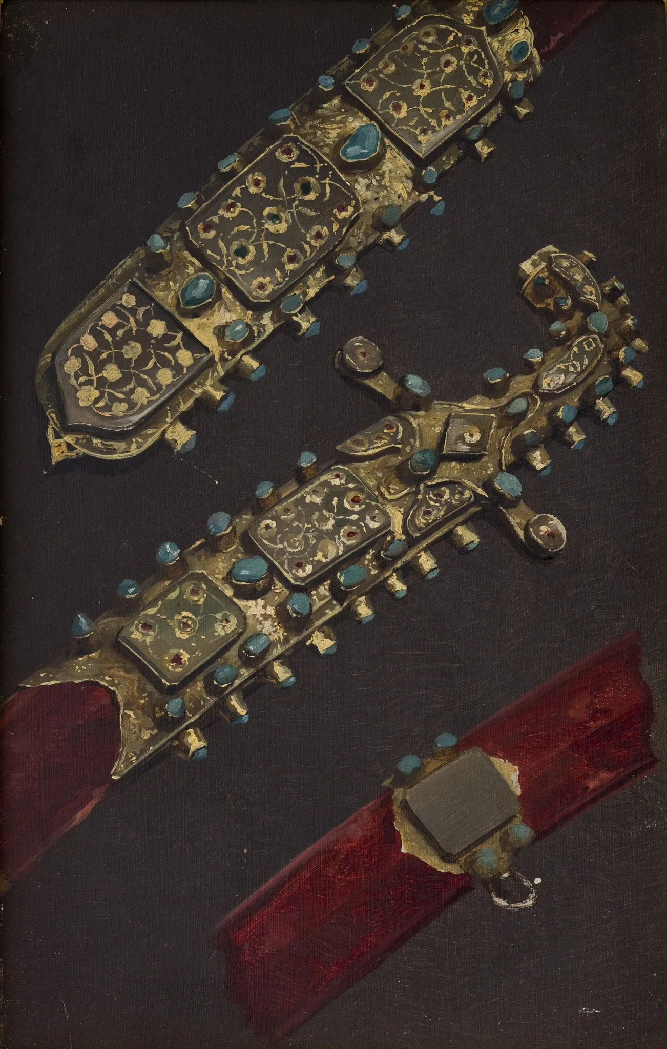 Study of a Turkish Sabre from the 17th C., by Stanisław Chlebowski, oil, 1869