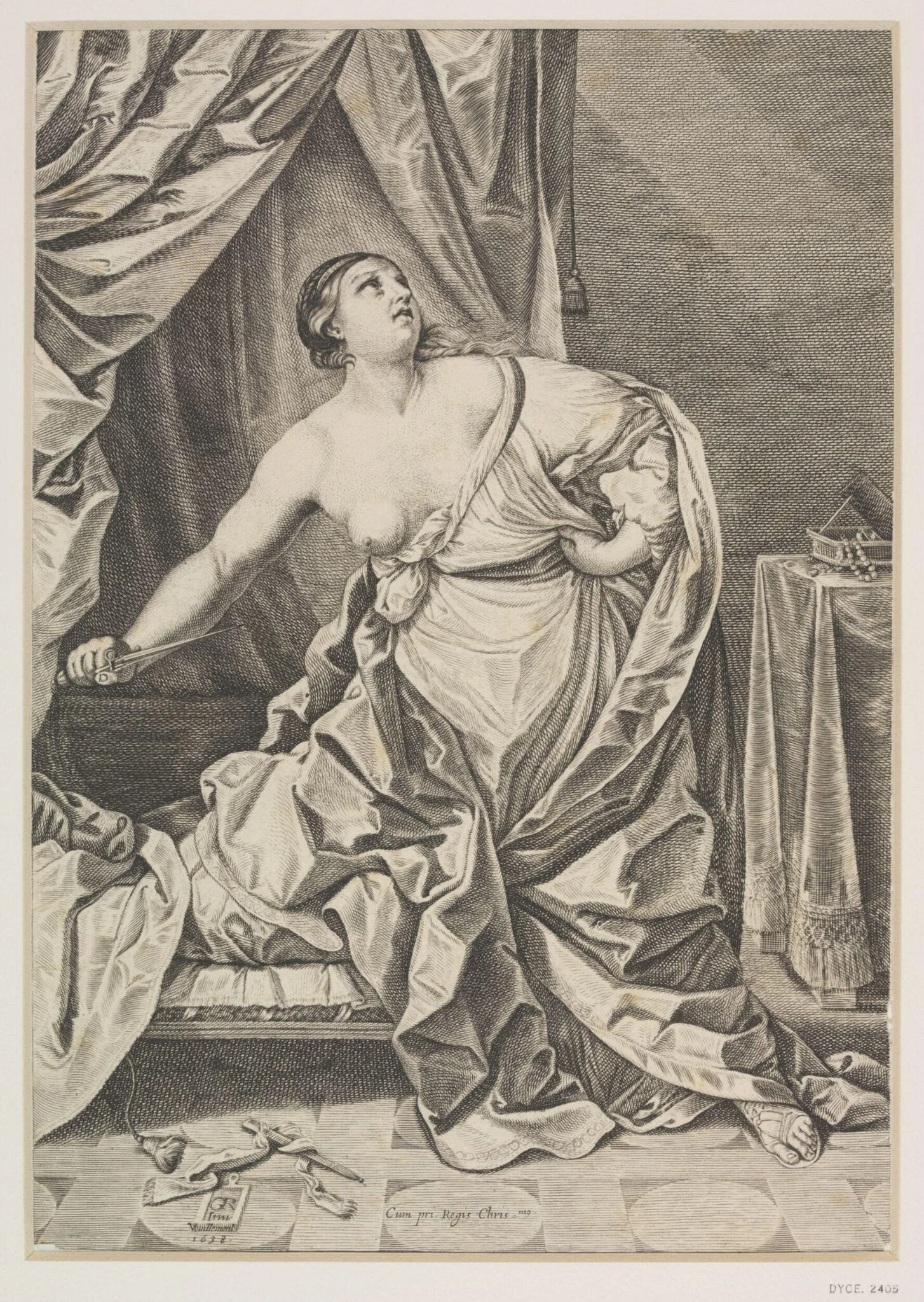 Lucretia Killing Herself, by Sébastien Vouillemont, 1638