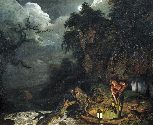 Earthstopper on the Banks of the Derwent, by Joseph Wright of Derby, oil, 1773