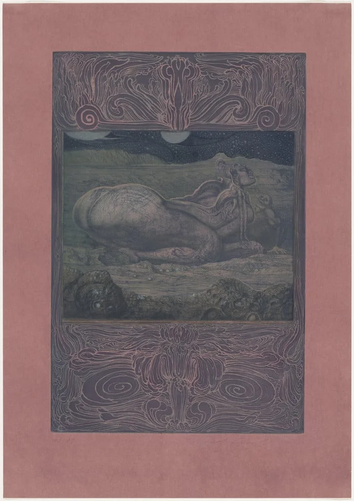 Untitled, by Ernst Fuchs, ink, 1966