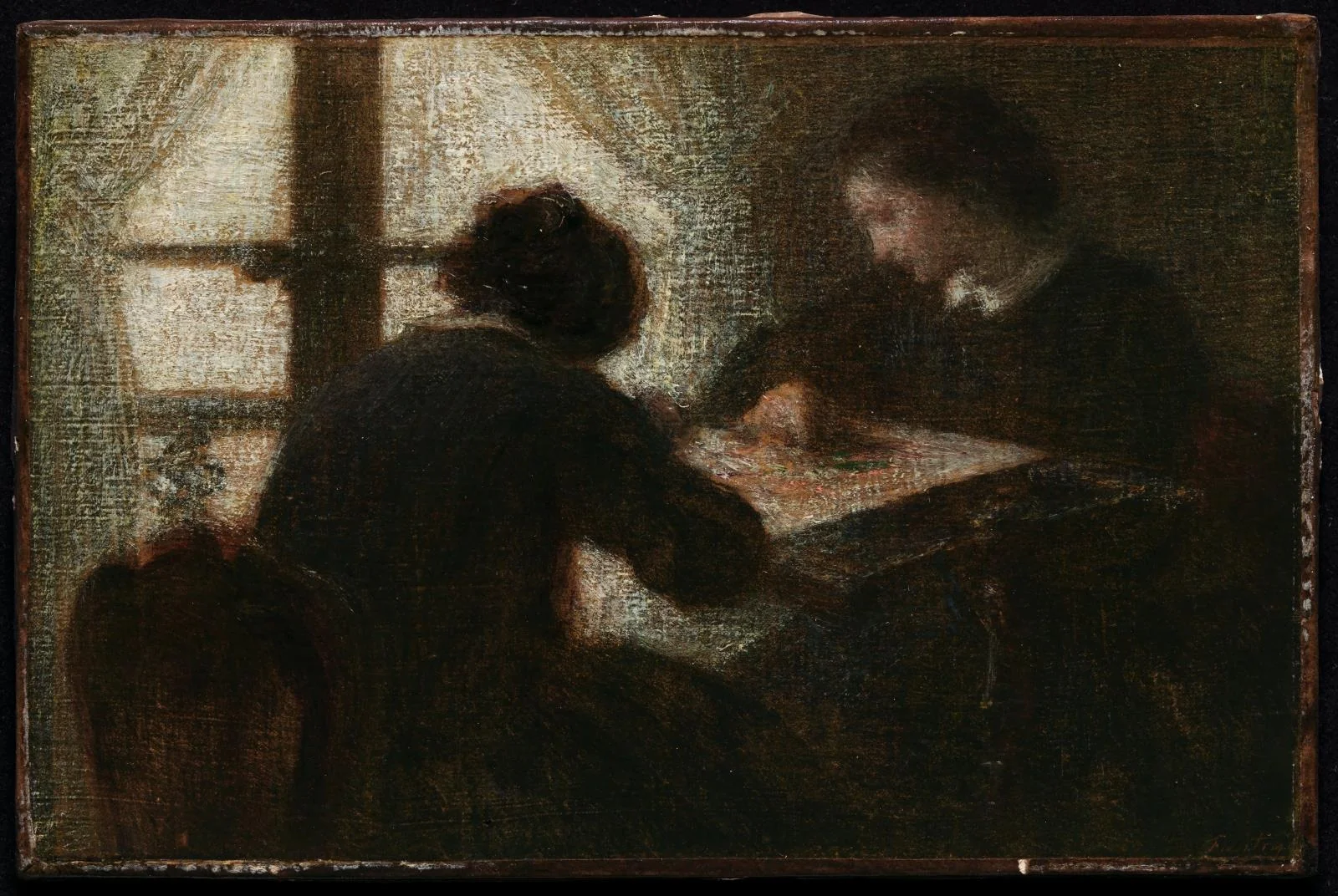 Embroiderers before a Window, by Henri Fantin-Latour, unspecified, 1880