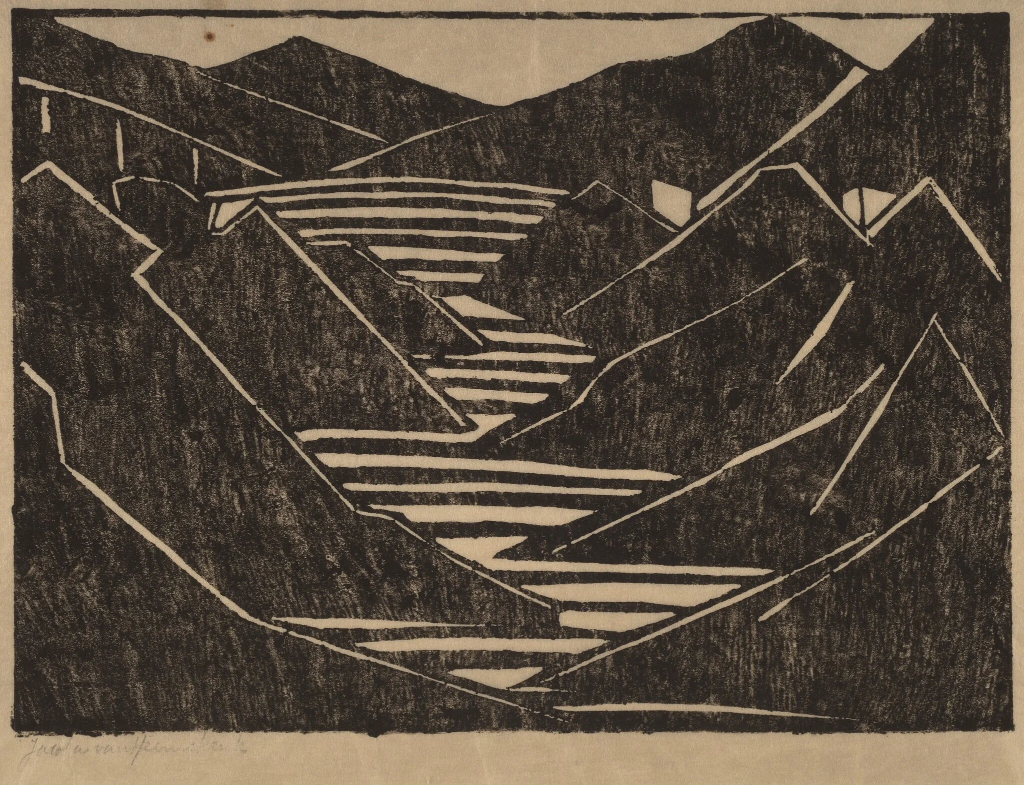 Fjord, by Jacoba van Heemskerck van Beest, ink, 1916