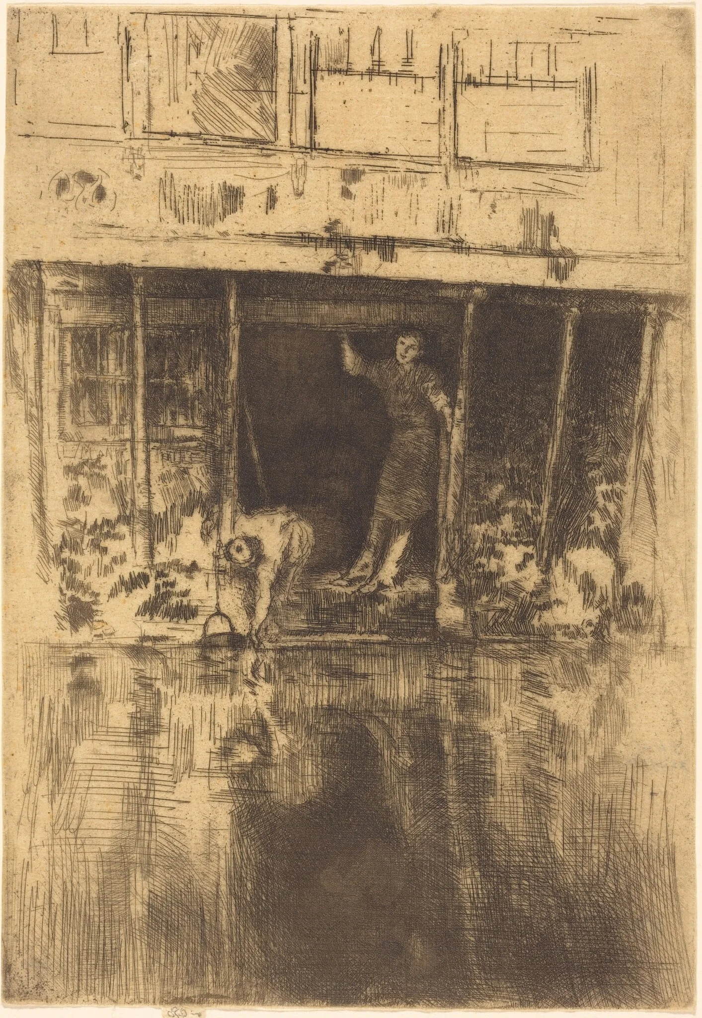 Pierrot, by James McNeill Whistler, ink, 1889
