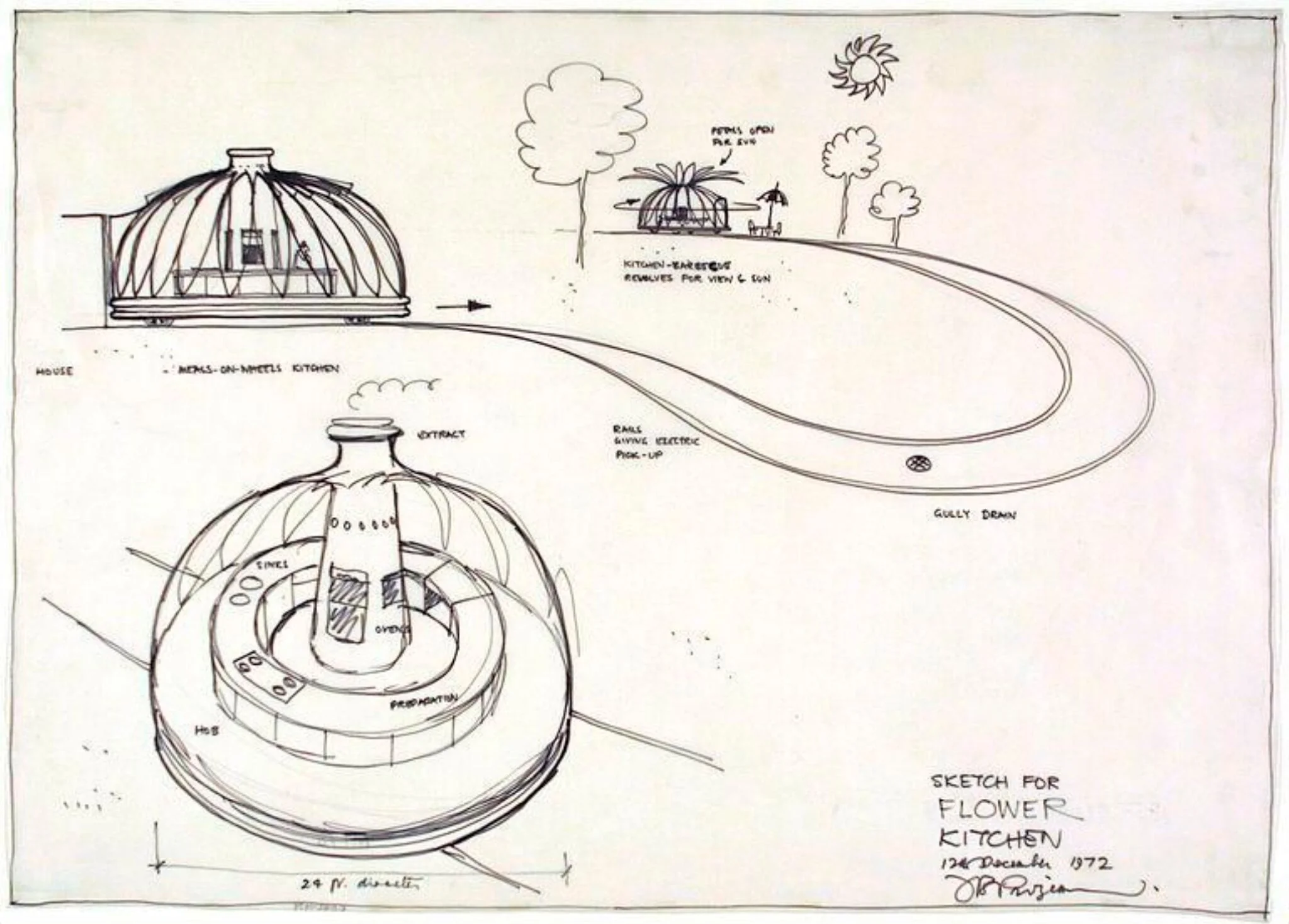 Sketch for Flower Kitchen, by John B. Prizeman, 12