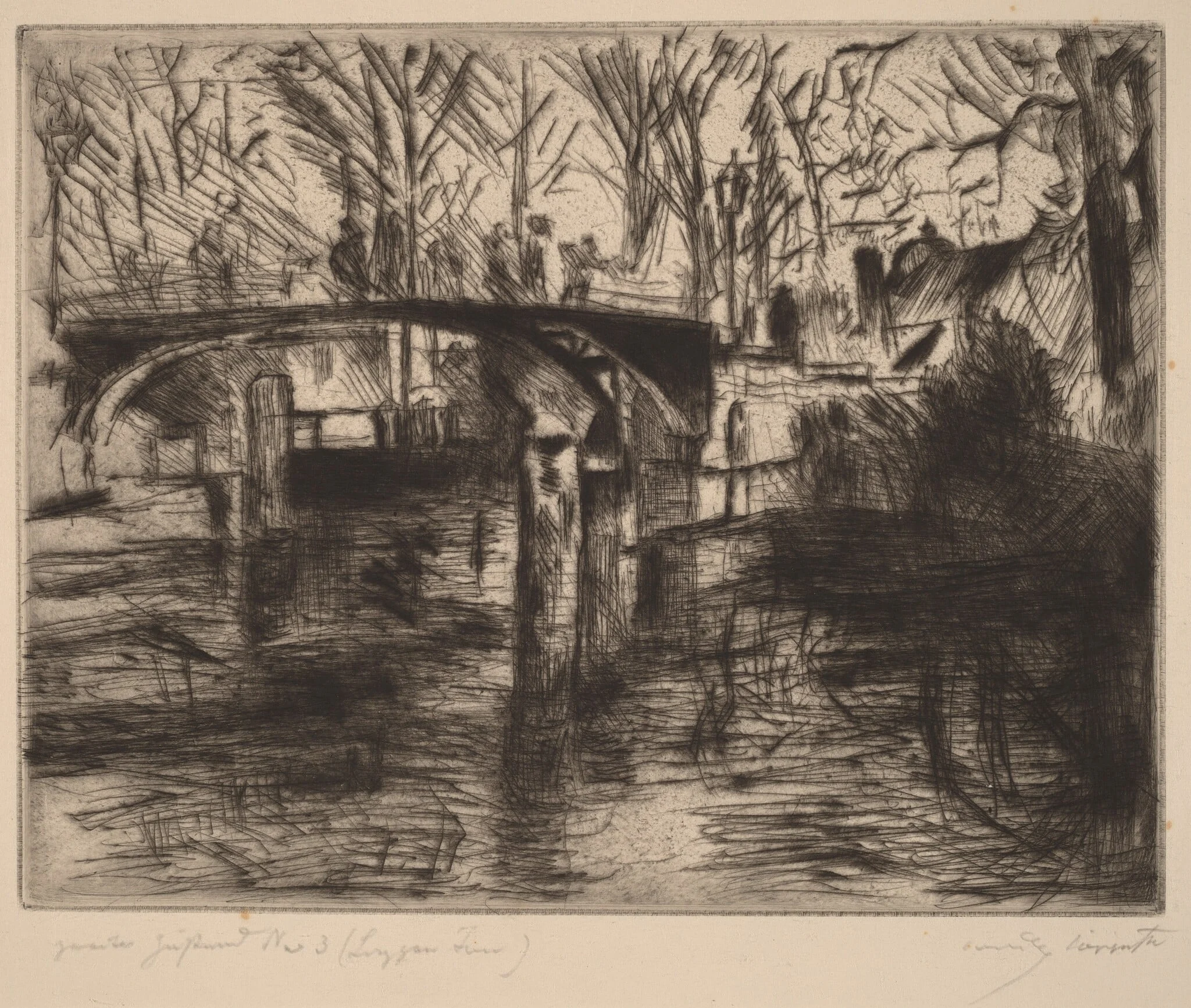 Aus Dem Tiergarten (From the Tiergarten), by Lovis Corinth, ink, 1920