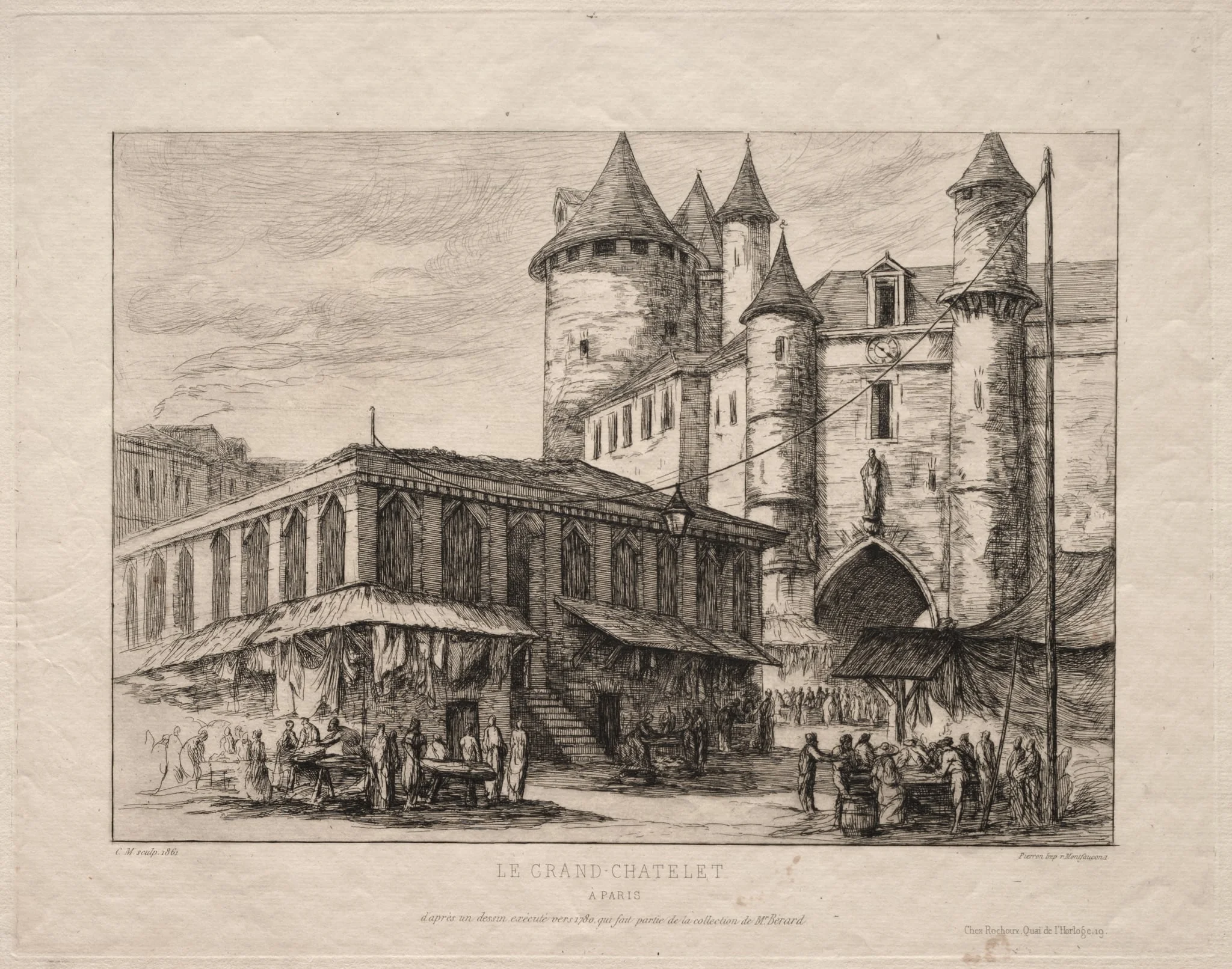The Grand Châtelet, Paris, about 1780, by Charles Meryon, 1861