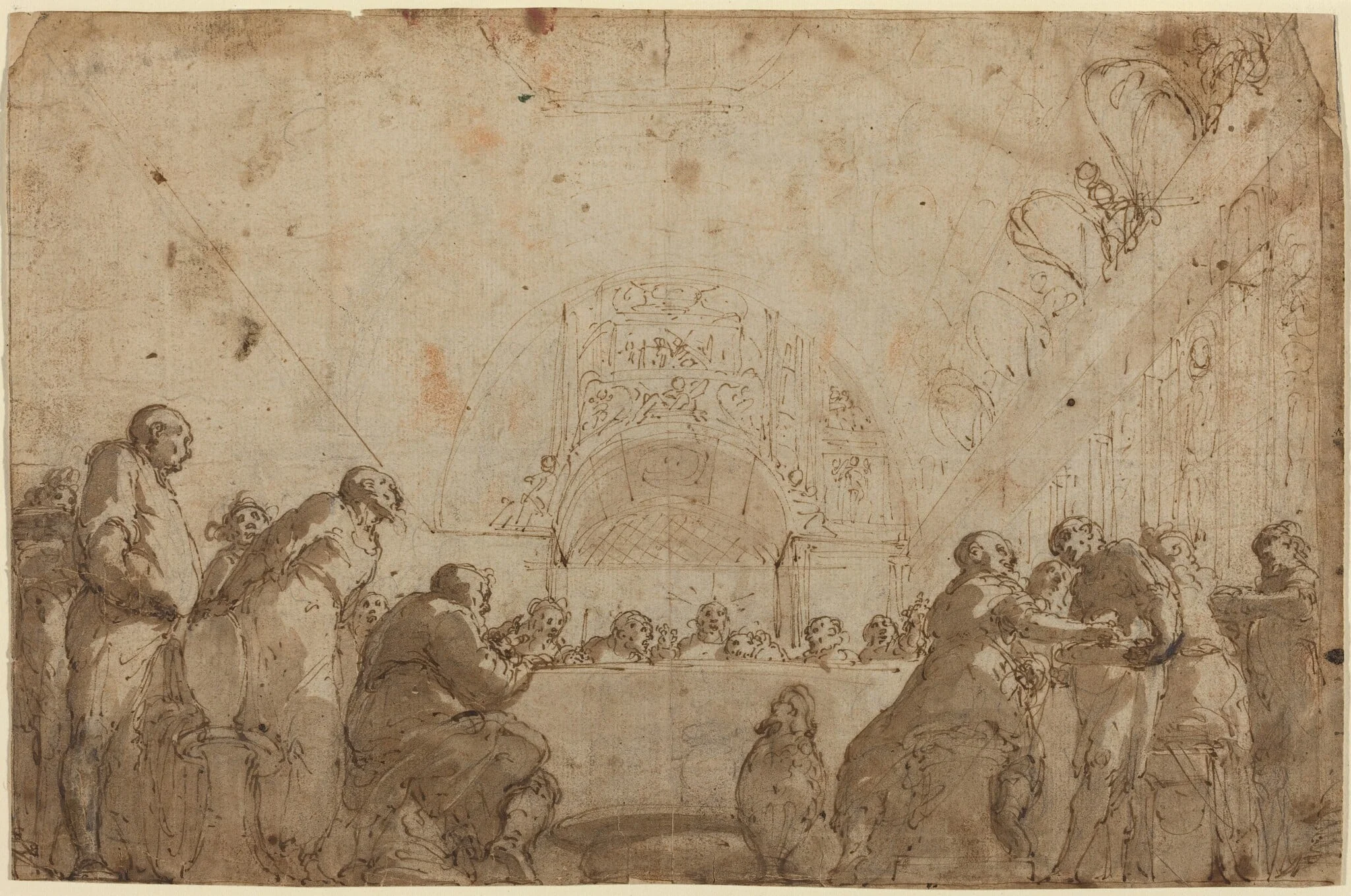 The Last Supper, by Giulio Benso, ink, 1634