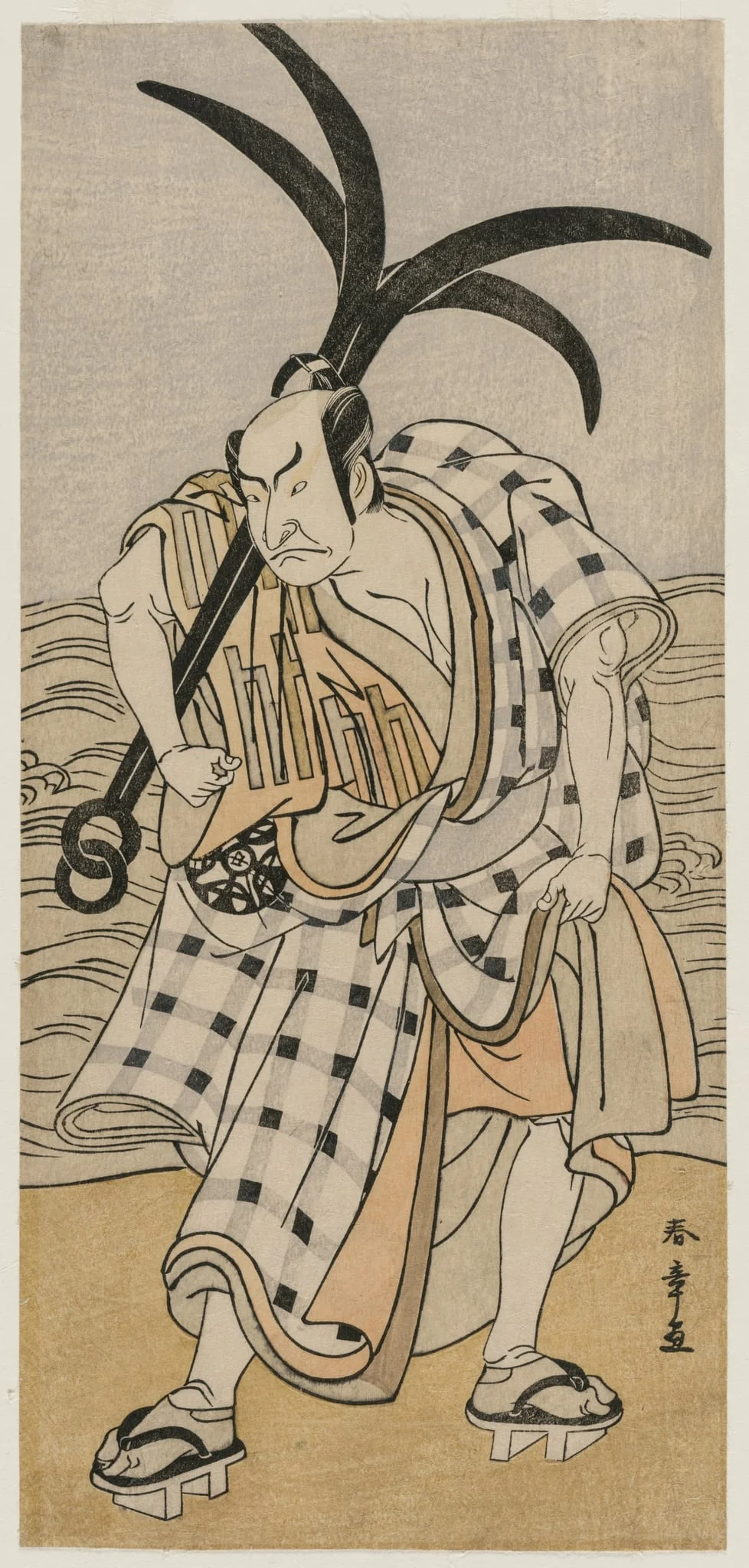 Nakamura Nakazo I as a Townsman Holding an Anchor, by Katsukawa Shunshō, 1780