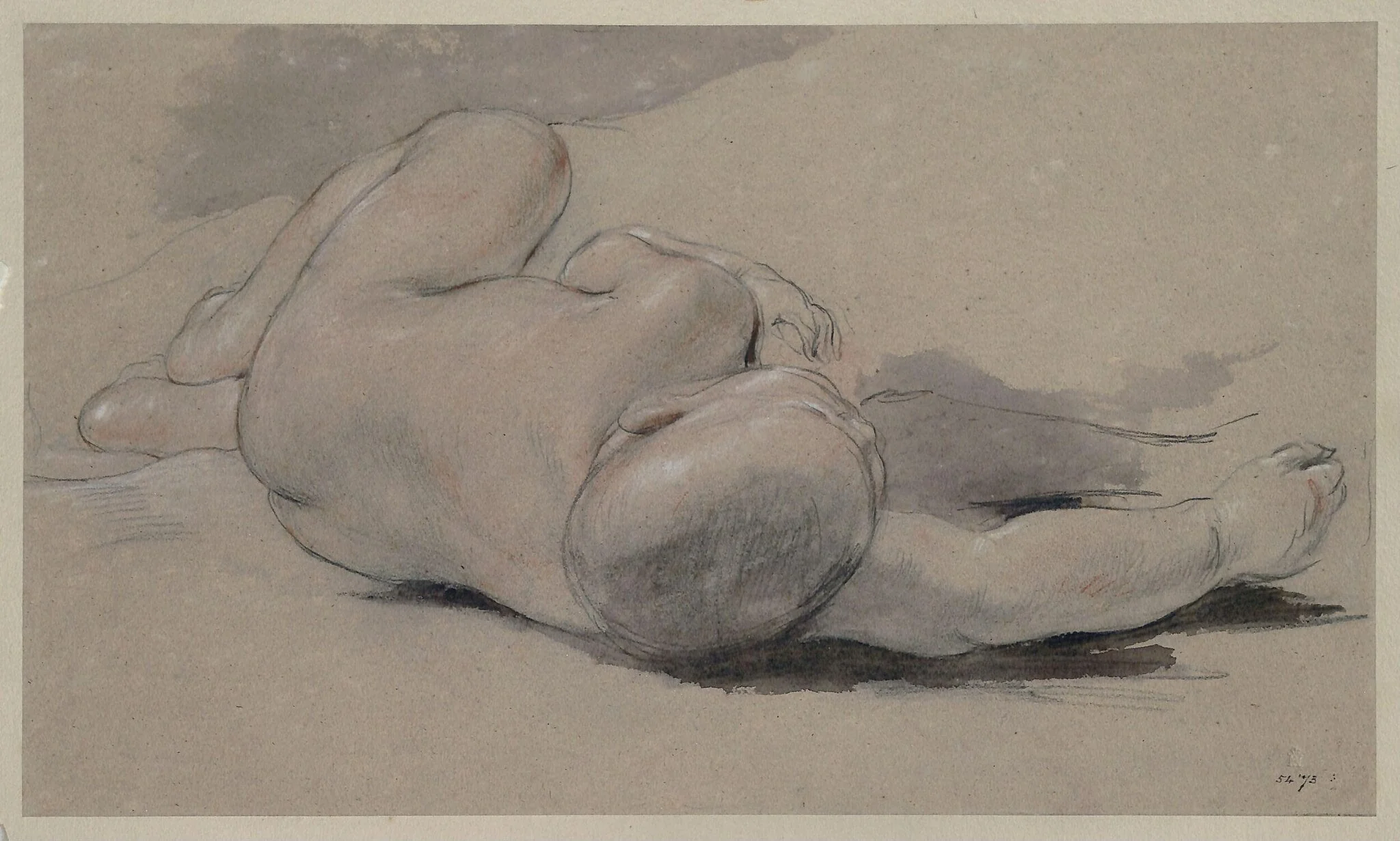 Study for the baby in 'The Peep 'O Day Boy'