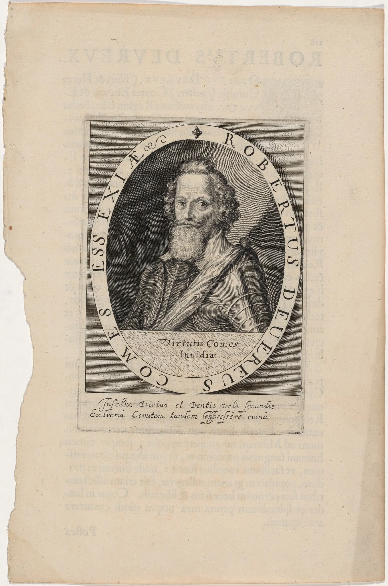 Robert Devereux, Second Earl of Essex, by Willem de Passe, ink, 1620