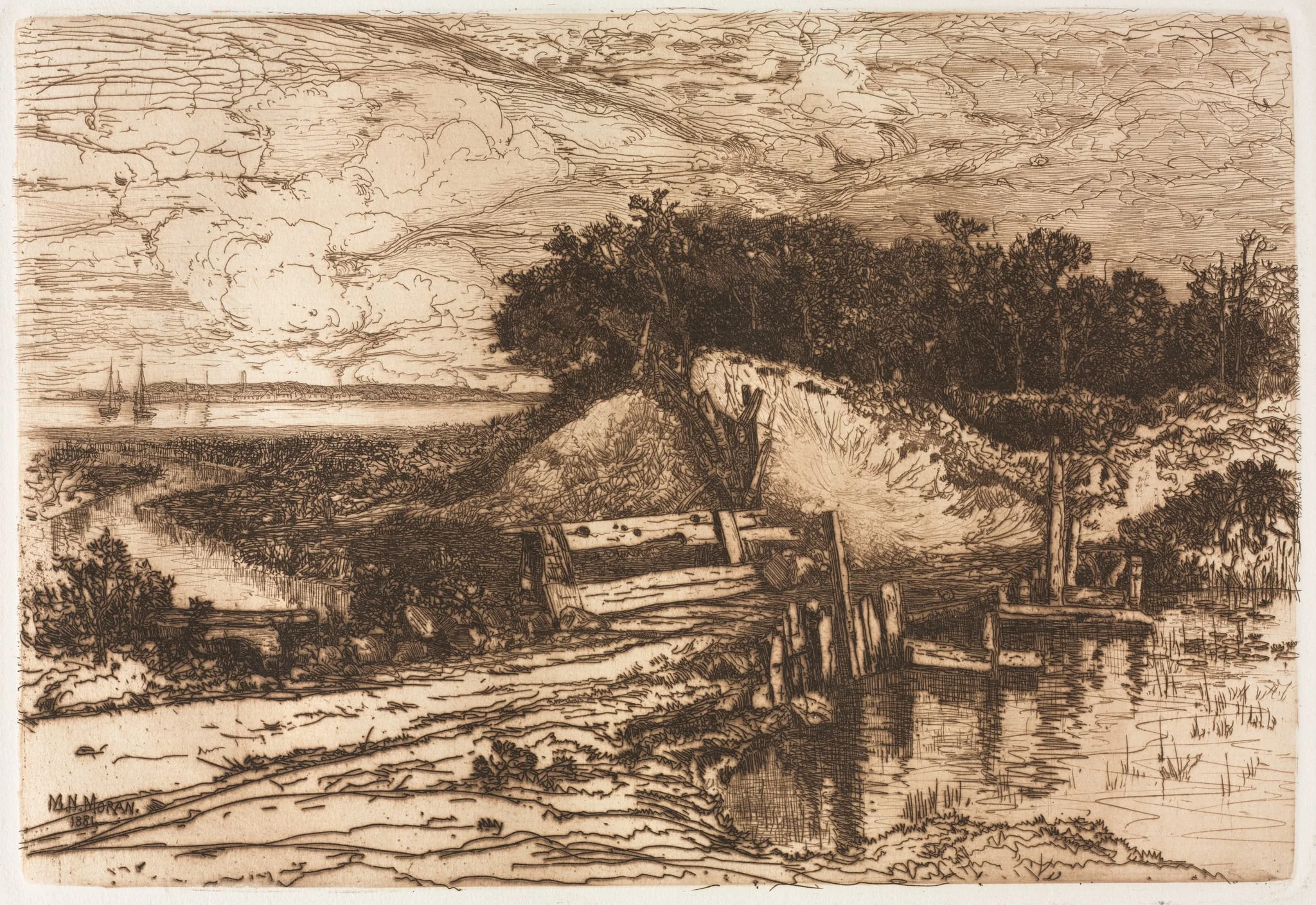 Gardiner's Bay, Long Island, seen from Fresh Pond, by Mary Nimmo Moran, 1881