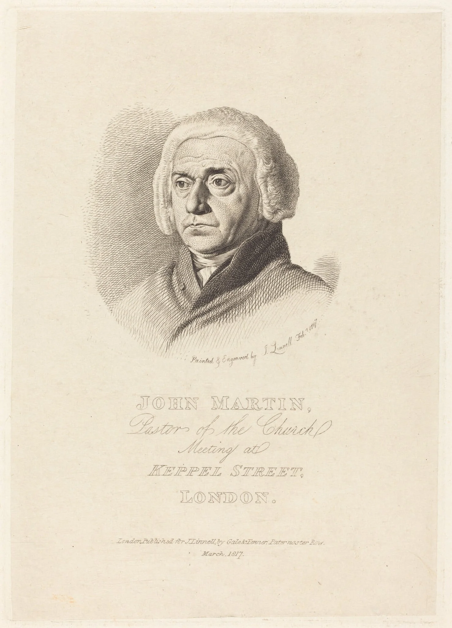 John Martin, by John Linnell, ink, 1817