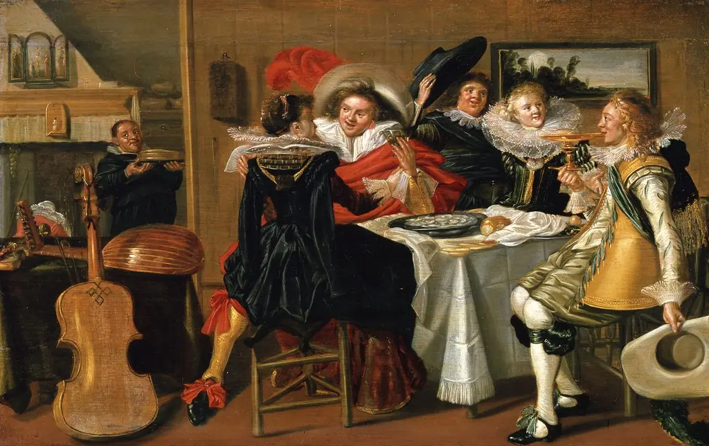 Elegant company drinking in an interior