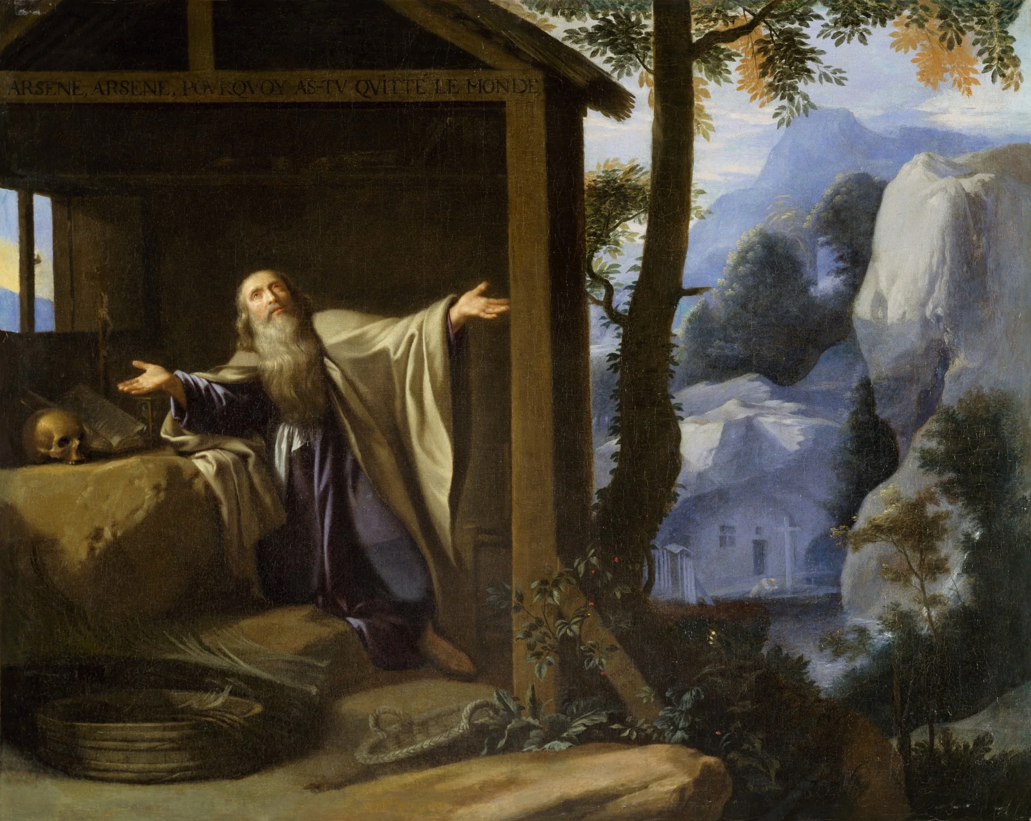 Saint Arsenius Leaving the World, by Philippe de Champaigne, oil, 1633