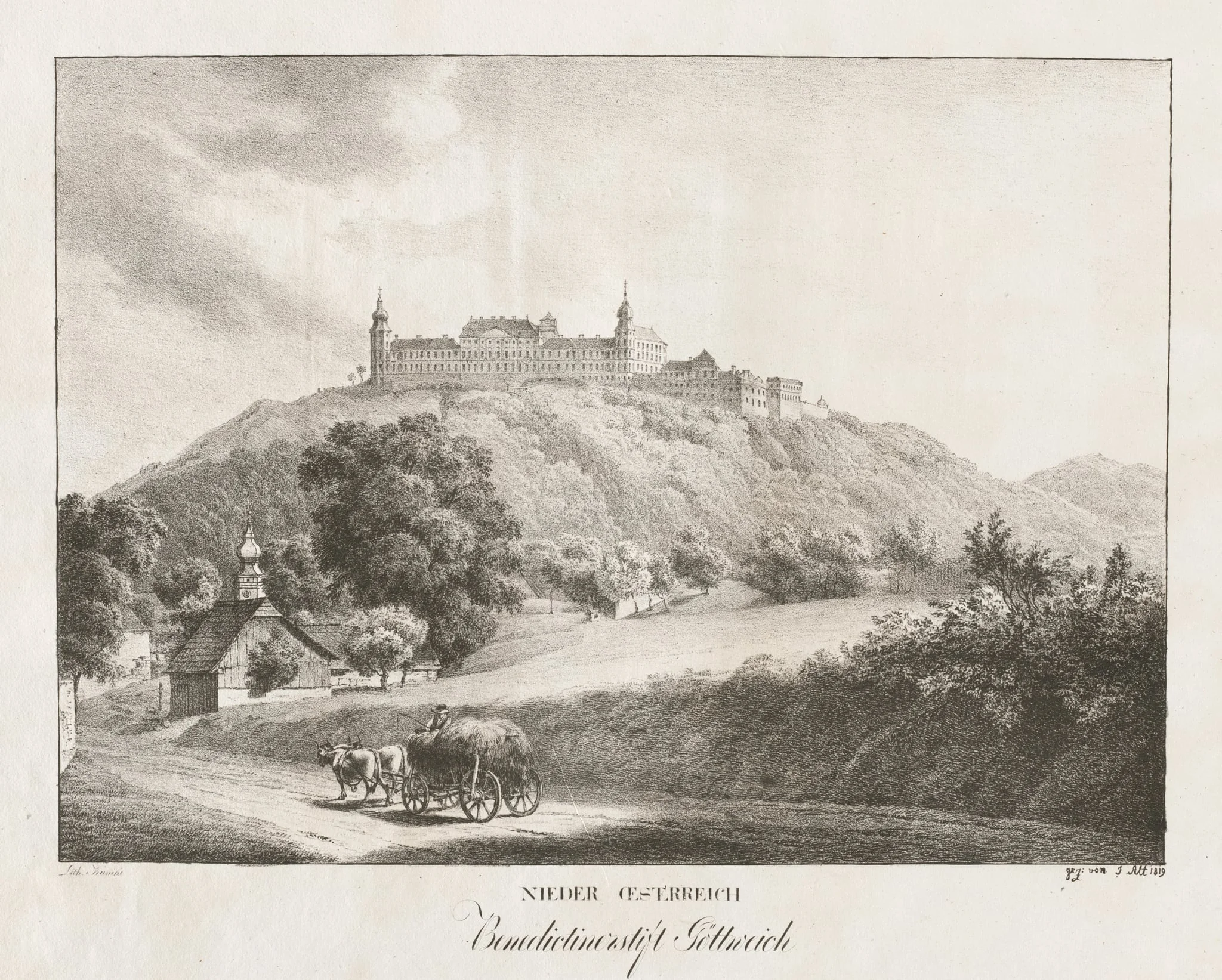 Nieder-oesterreich, Benedictinerstift Gottereich, by Jakob Alt, 1819