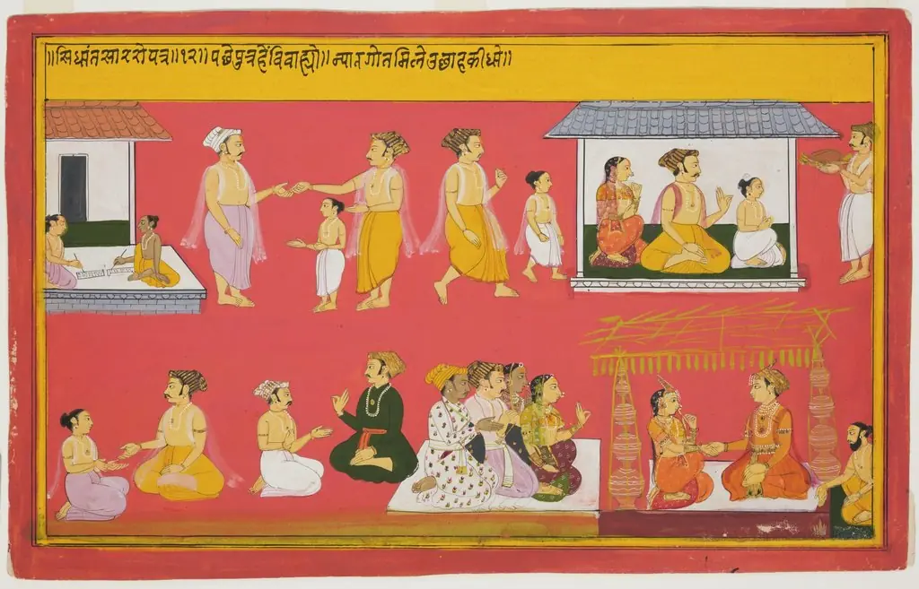 Gods and Brahmins Worshipping Durga, from the Bhagavata Purana (3 of 3)