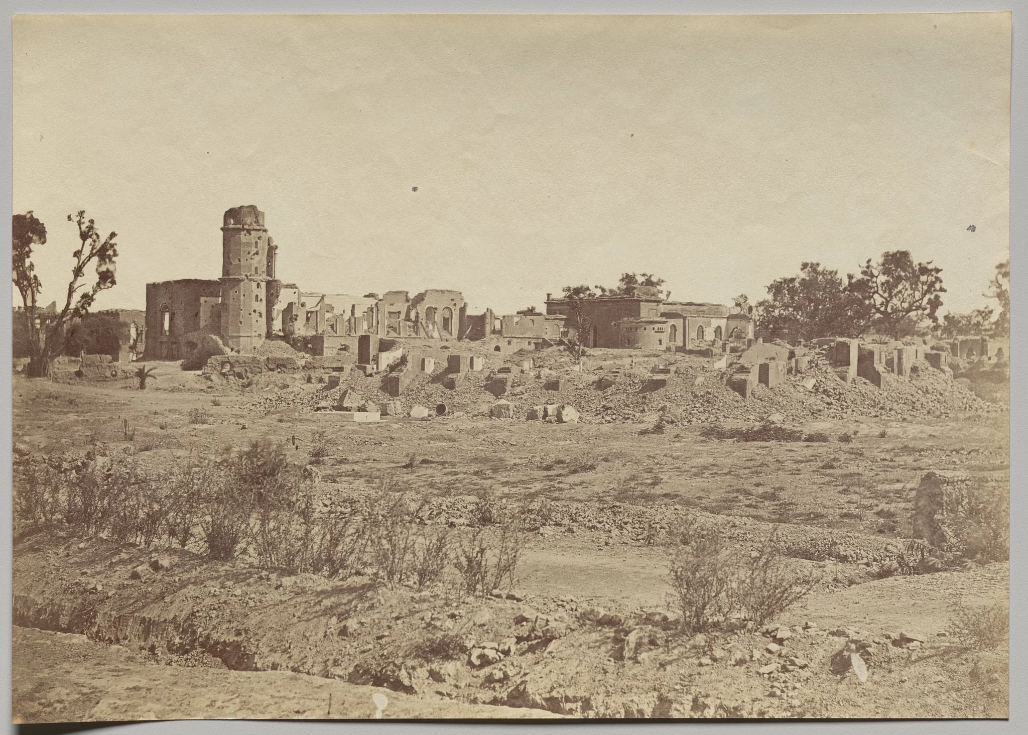 The Churchyard and Residency in the Distance, by Felice A. Beato, 1858