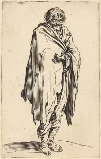 Beggar with Bare Head and Feet