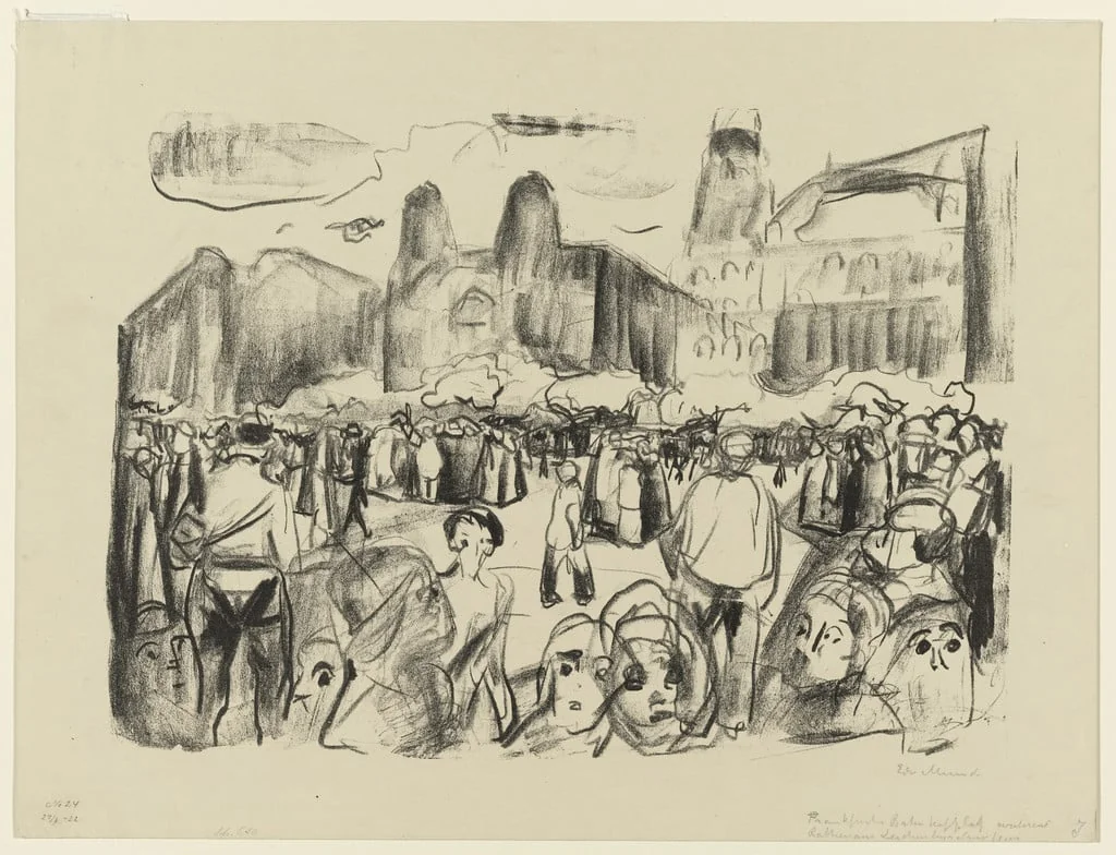 Untitled, by Edvard Munch, ink, 1920
