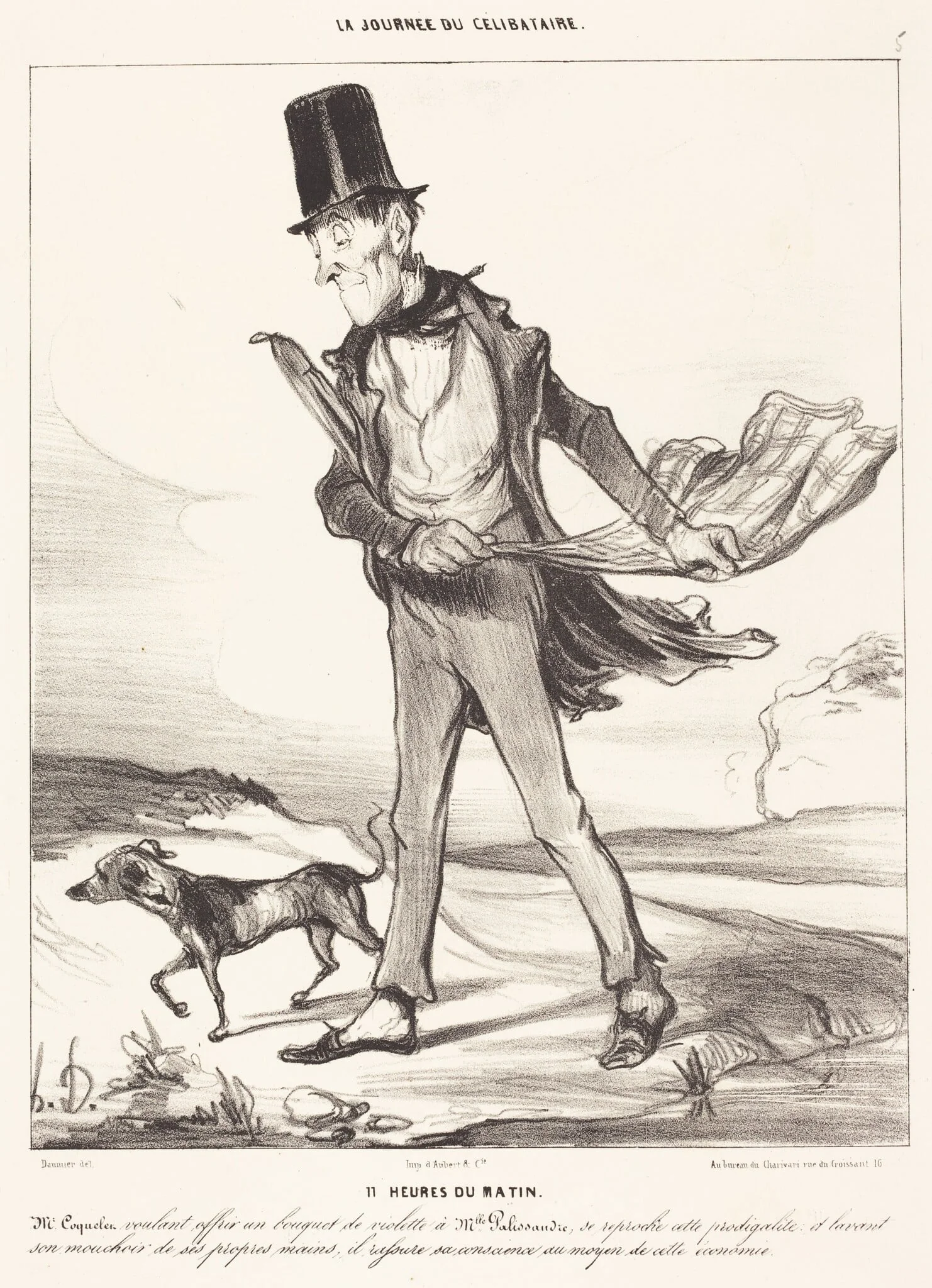 11 heures du matin, by Honoré Daumier, crayon, 1839