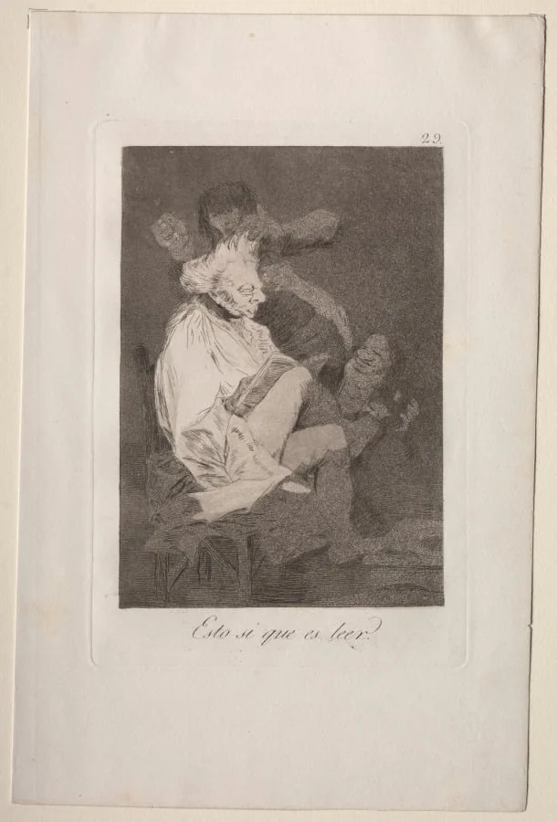 That Certainly is Being Able to Read, Plate 29, by Francisco Goya, 1799