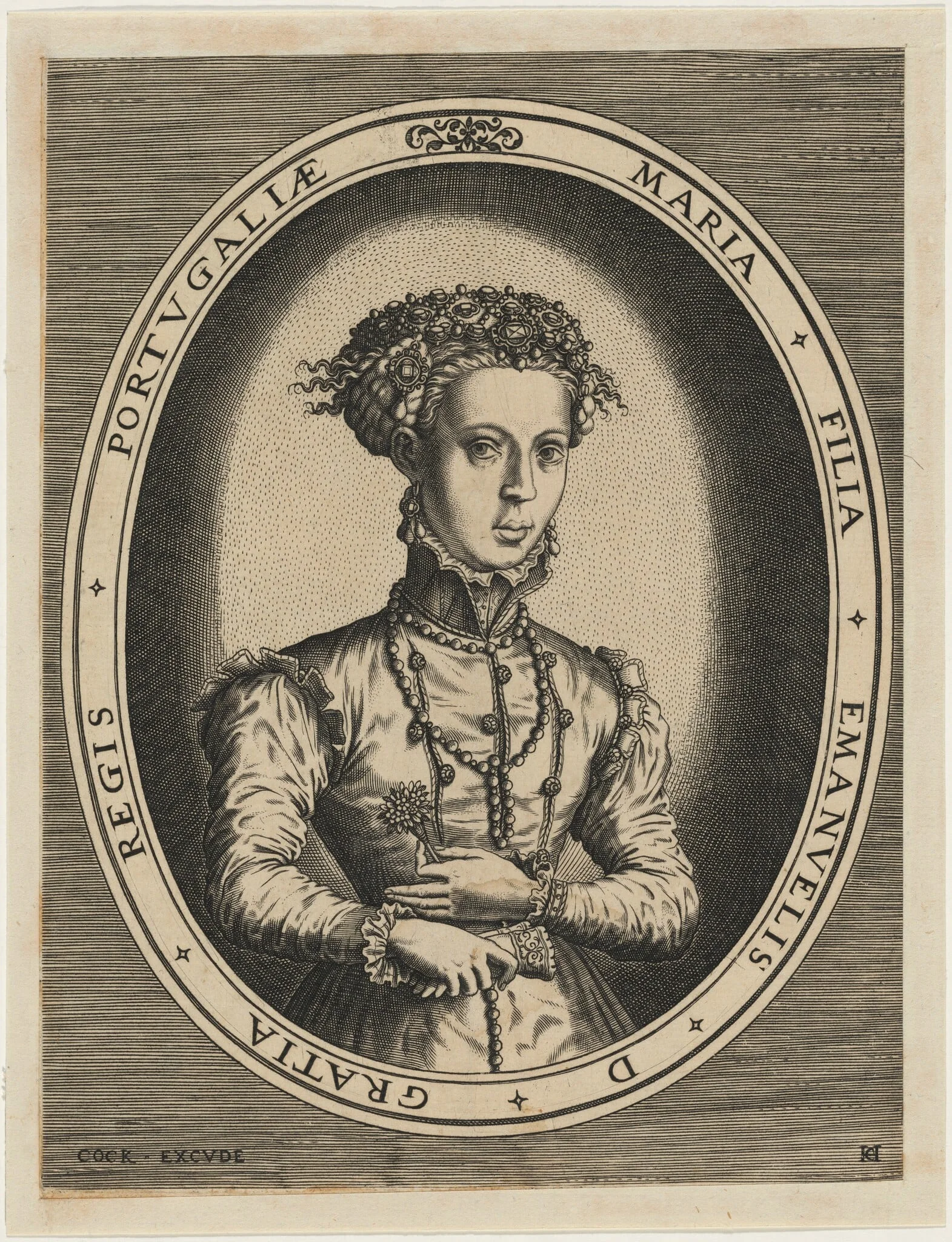 Princess Maria, Daughter of Emanuel, King of Portugal, by Unknown 19th Century, ink, 1850