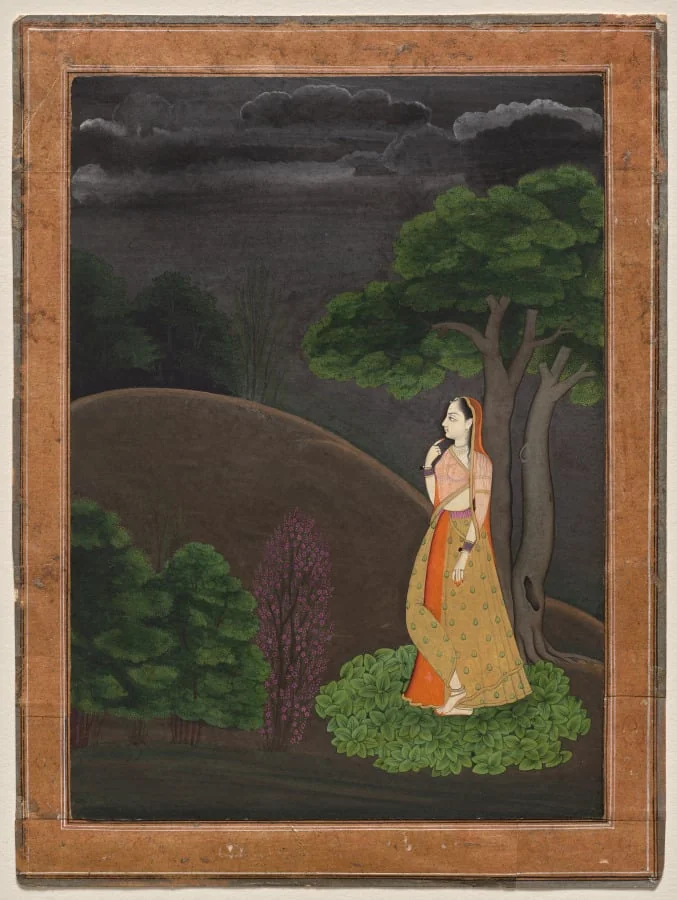 The Heroine Who Waits Anxiously for Her Absent Lover: Utka Nayika, by Unknown, unspecified, 1742