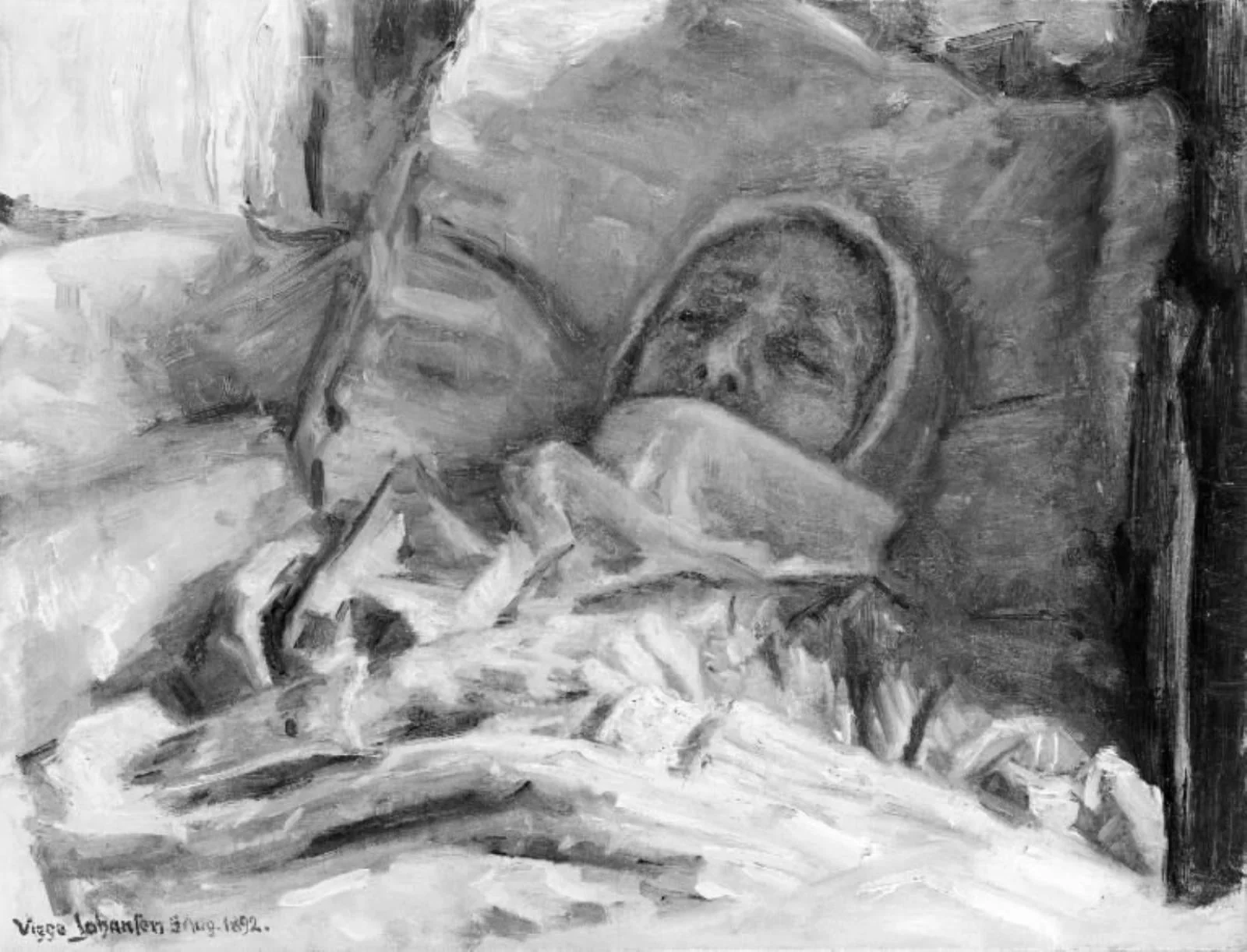 Kunstnerens døde moder, by Unknown, 1892