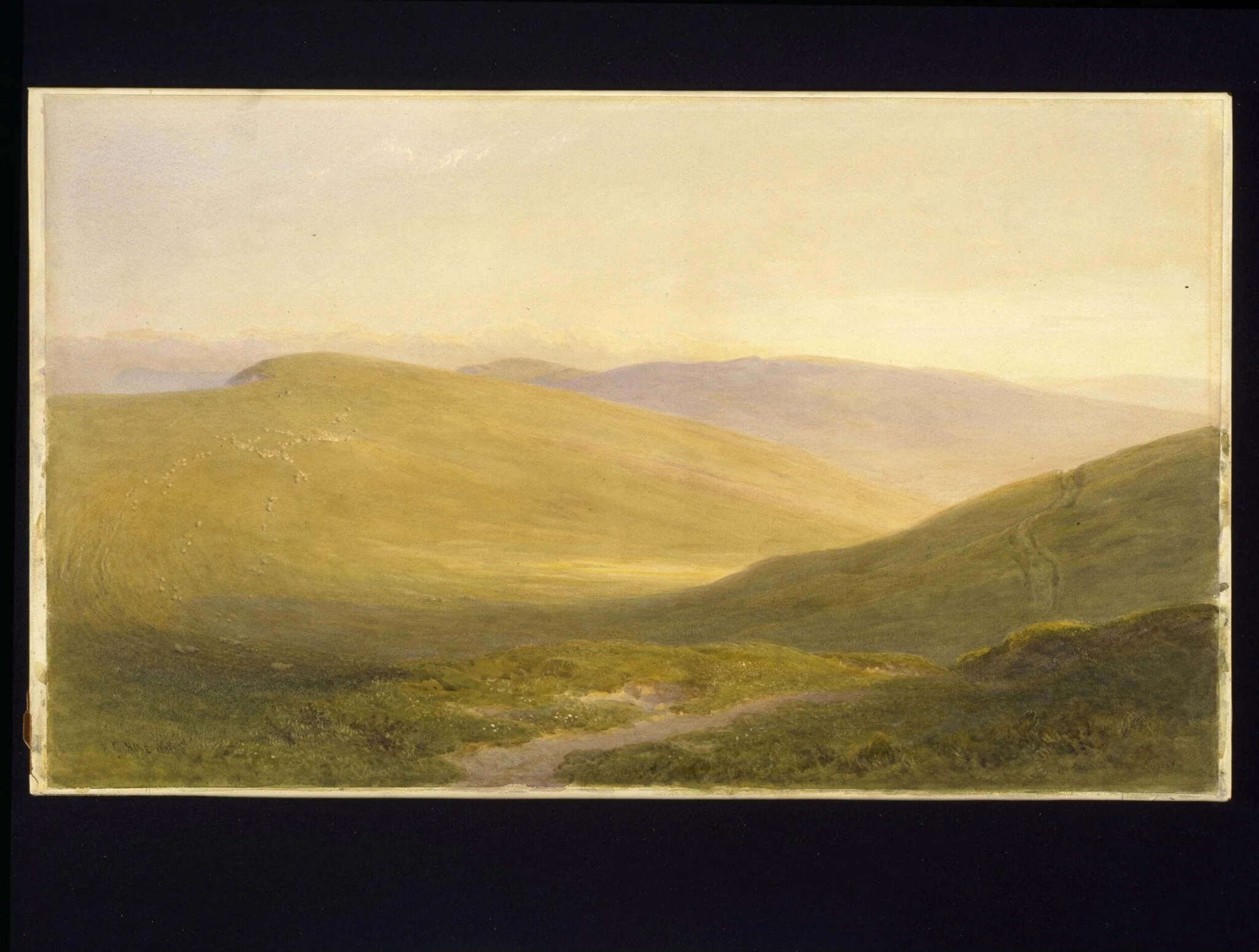 Bible Bottom, near Lewes, by Hine Taizan, watercolor, 1881