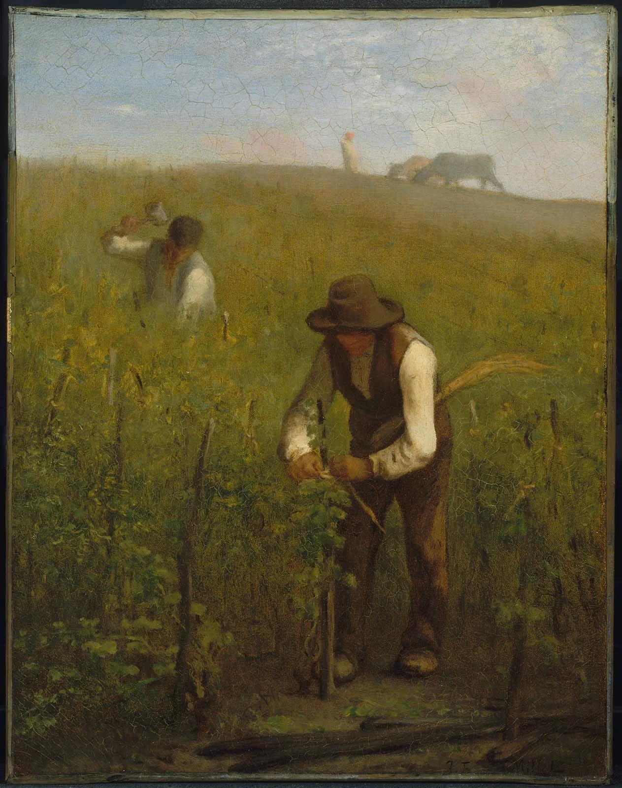 In the Vineyard, by Jean François Millet, oil, 1852