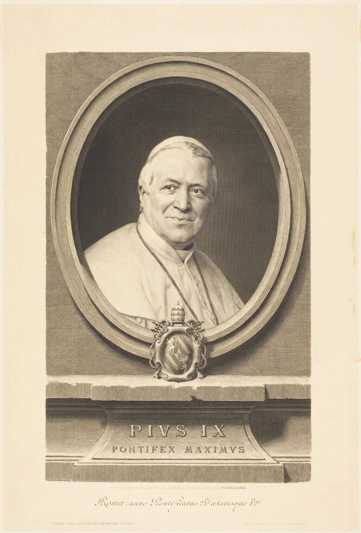 Pius IX, by Ferdinand Gaillard, ink, 1873