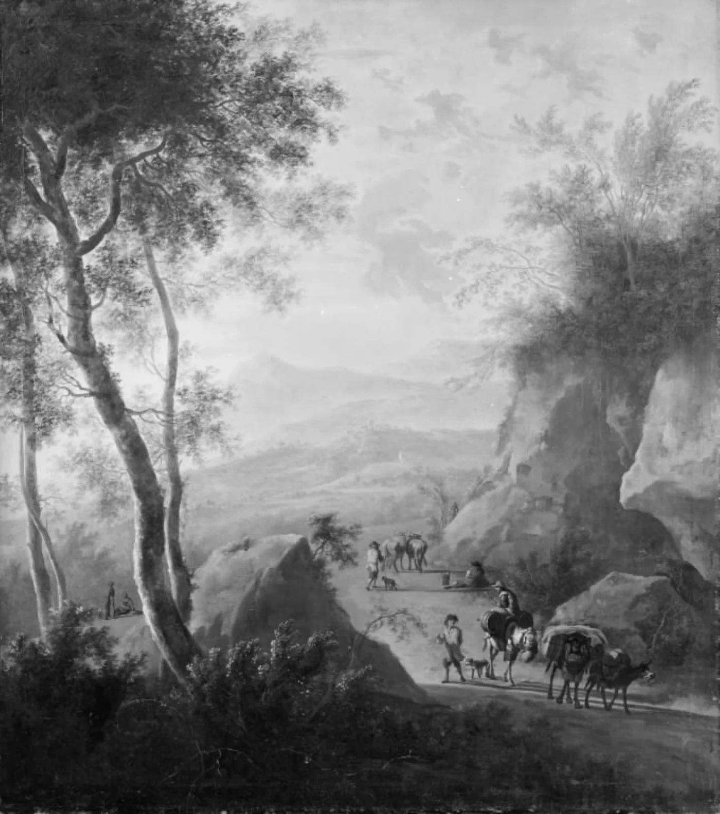 Mountain Landscape with a Natural Gateway, by Unknown, unspecified, 1696