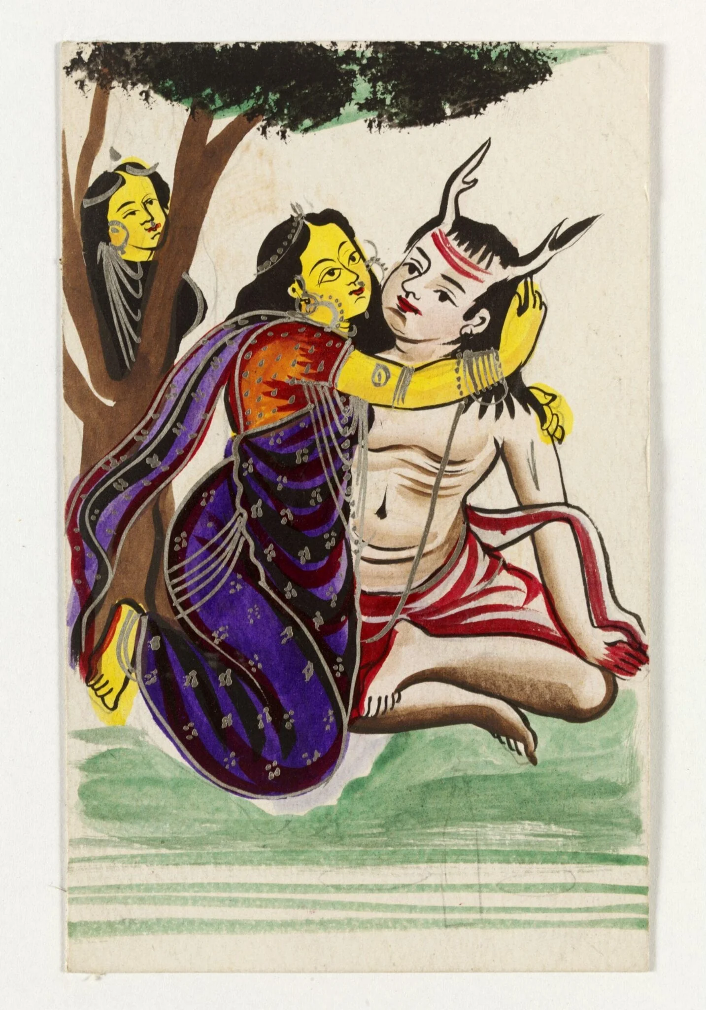 Risyasringa and Santa, by Unknown, paint, 1890