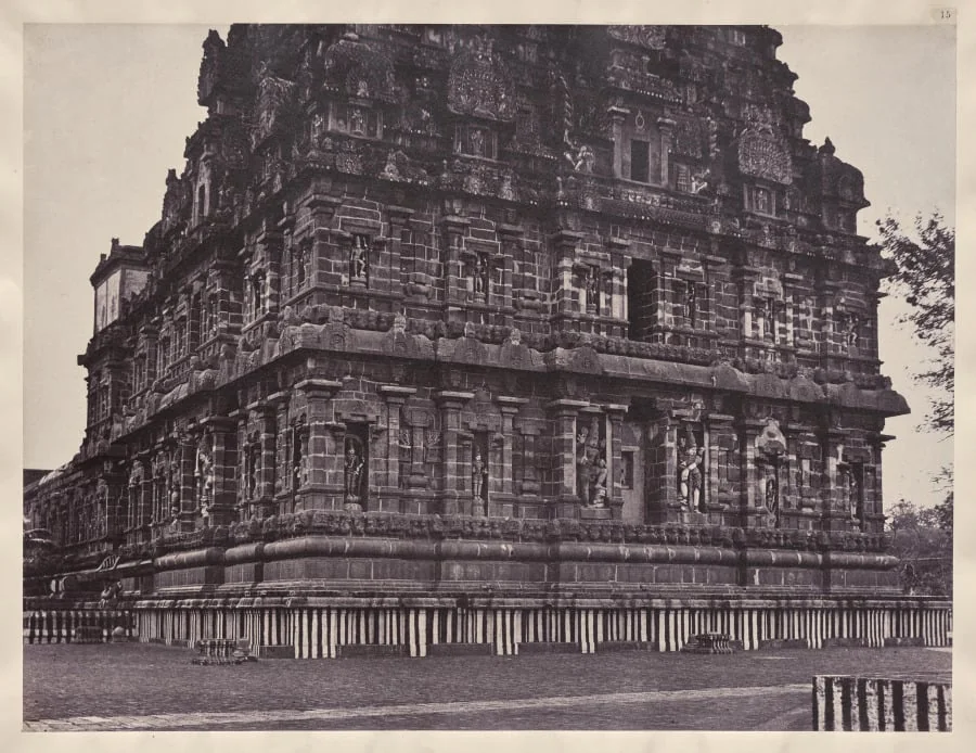 West and South Sides of the Vimana Walls, Great Temple (Brihadeshvara) at Tanjore (Thanjavur)