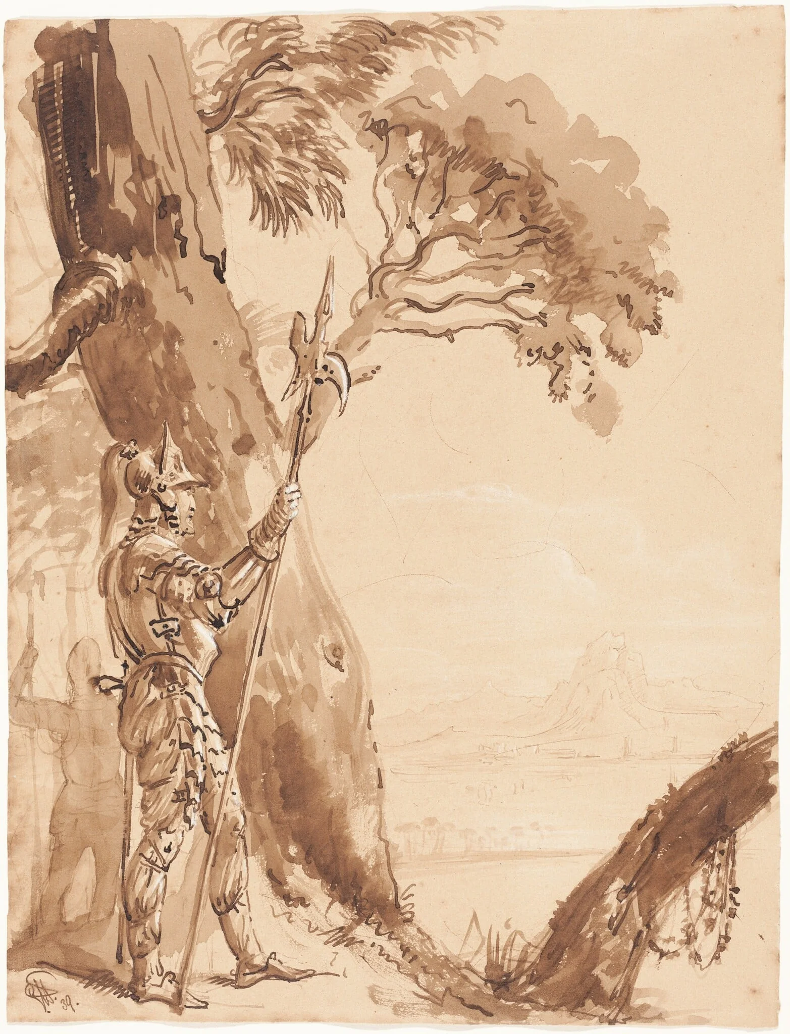 Bandits on the Lookout, by George, Sir Hayter, ink, 1839