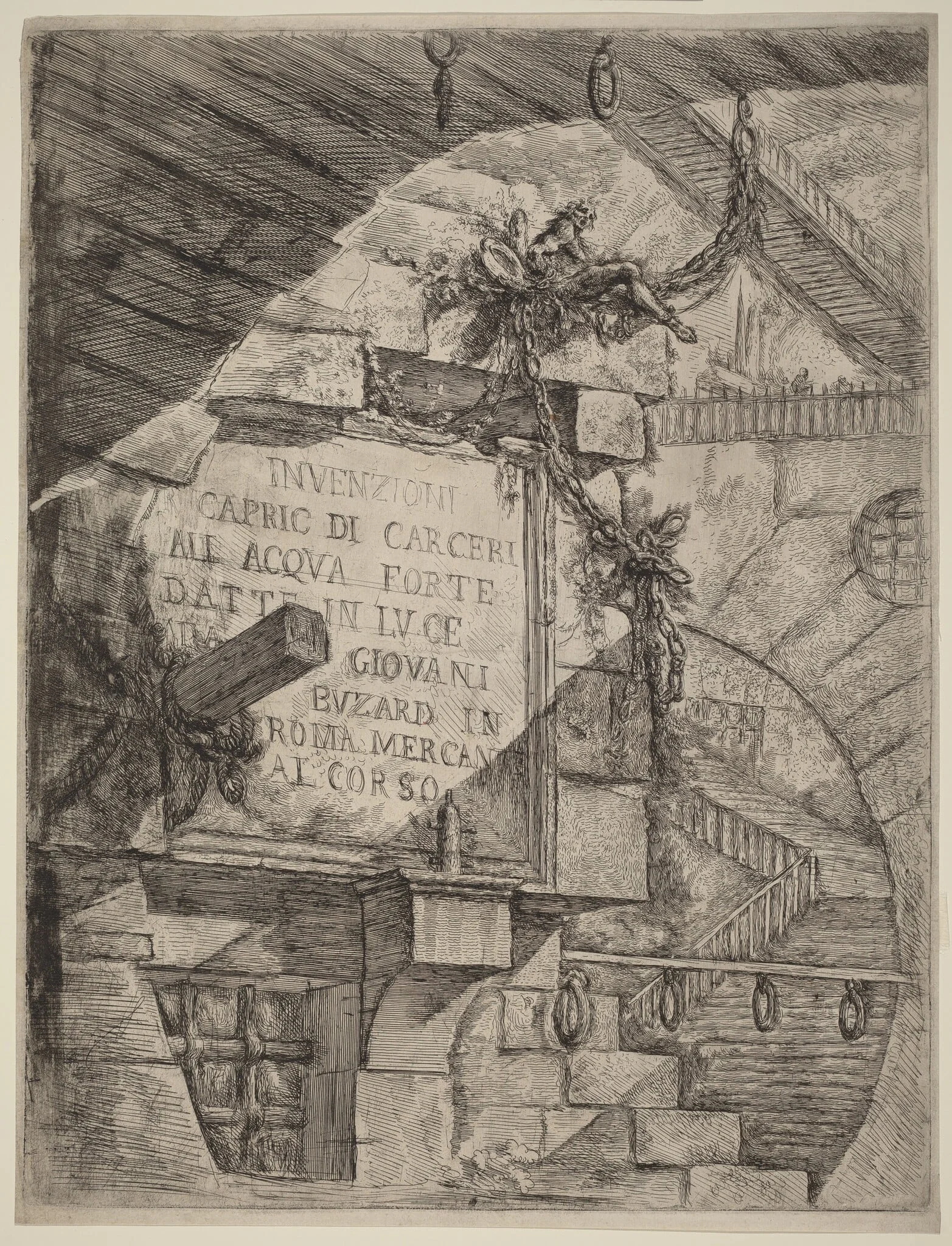 Title Plate, by Giovanni Battista Piranesi, ink, 1750