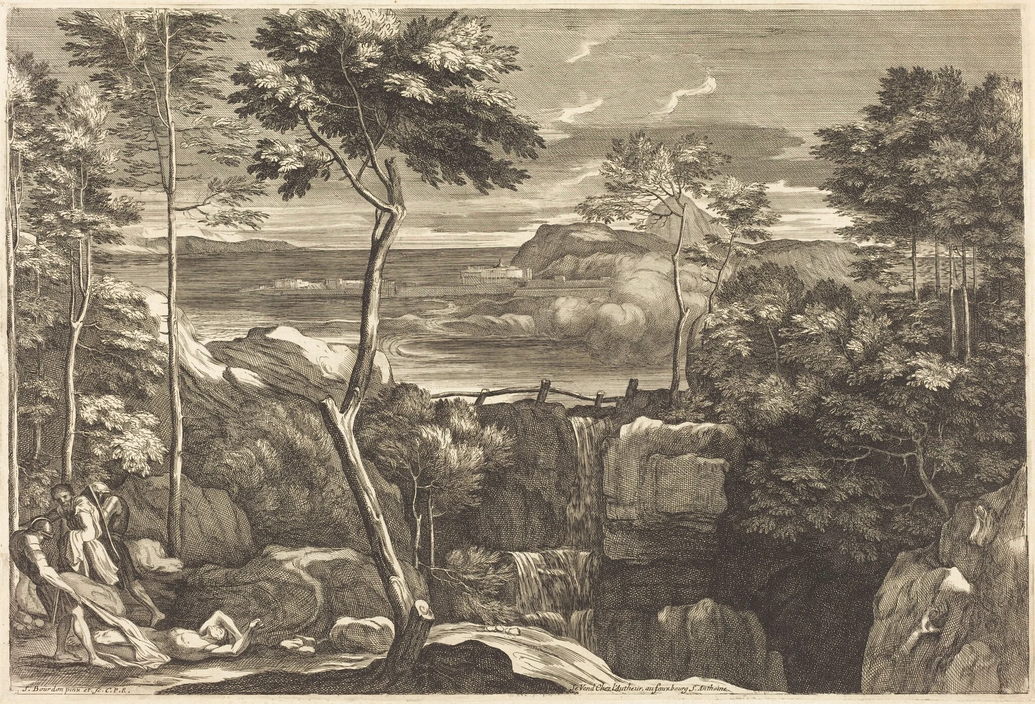 The Parable of the Good Samaritan, by Sébastien Bourdon, ink, 1644