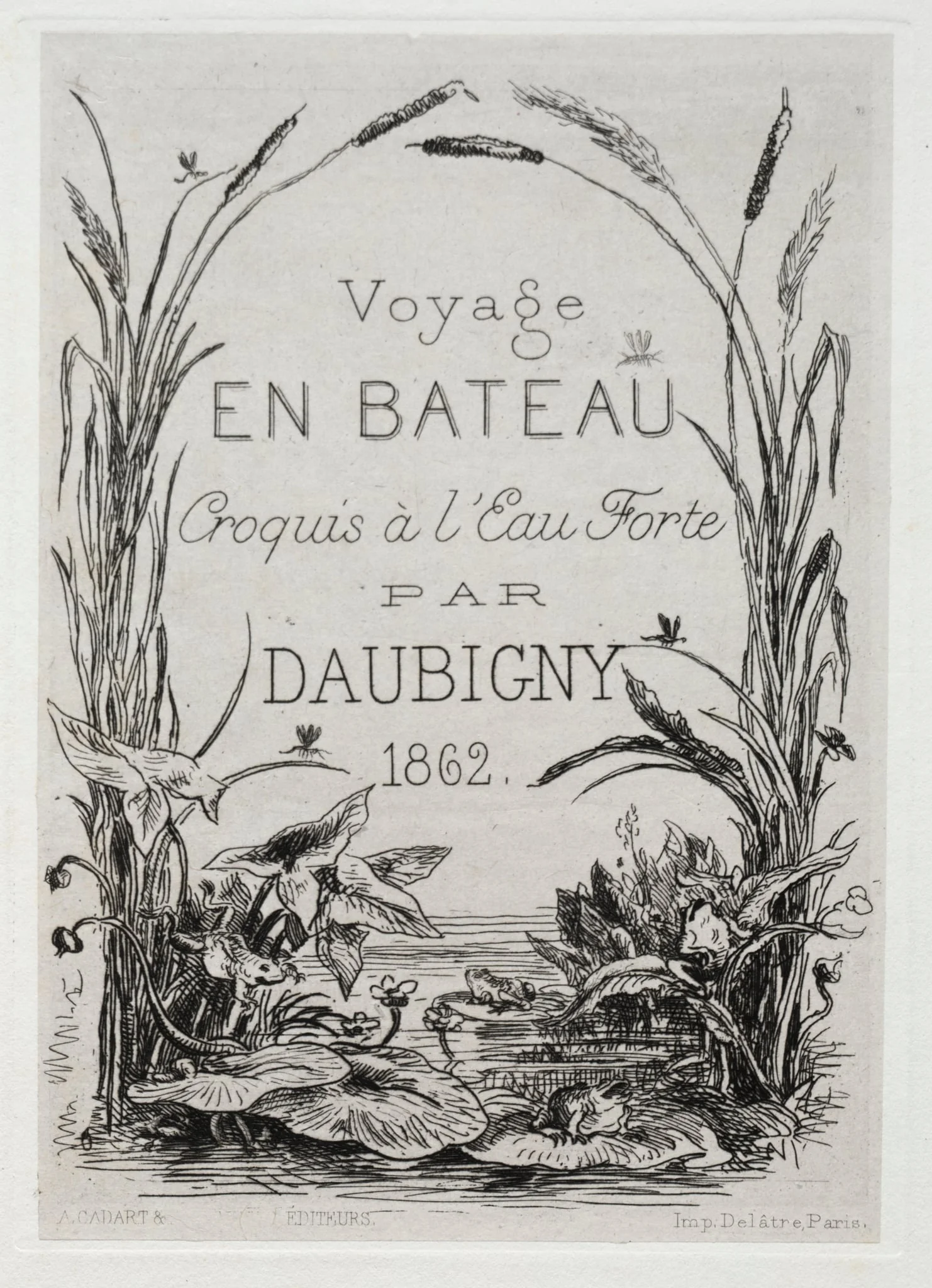 Title Frontispiece for the Album: The Boat Trip, by Charles François Daubigny, 1861