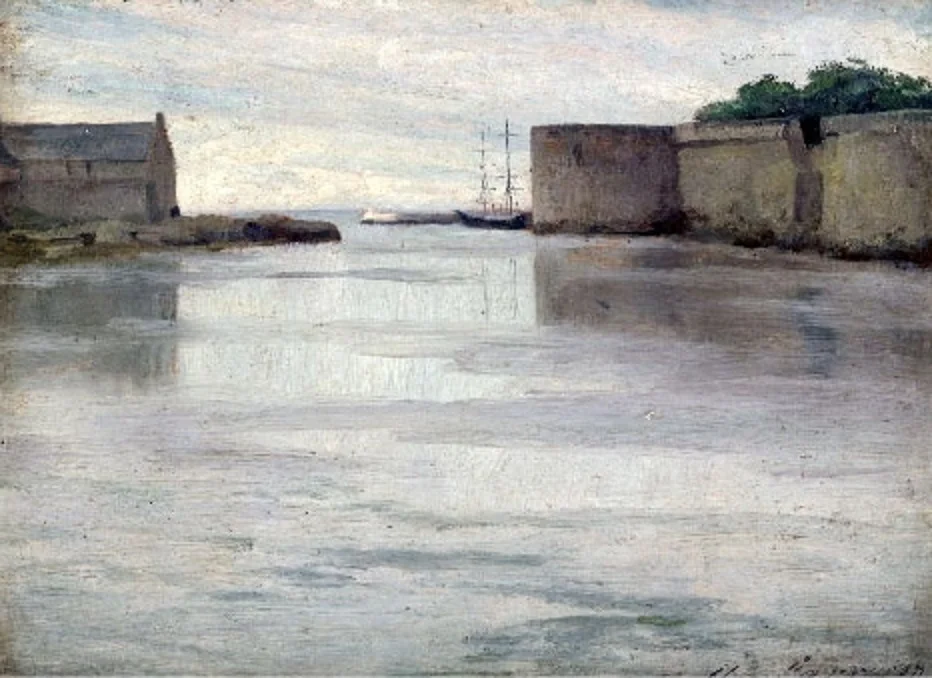 Harbor of Concarneau, by Thomas Alexander Harrison, unspecified, 1850