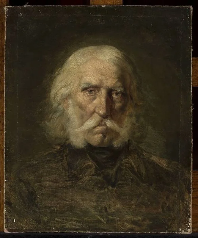 Head of an old man, by Aleksander Kamiński, oil, 1864