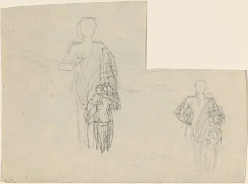 Two Studies of Standing Figure and Child