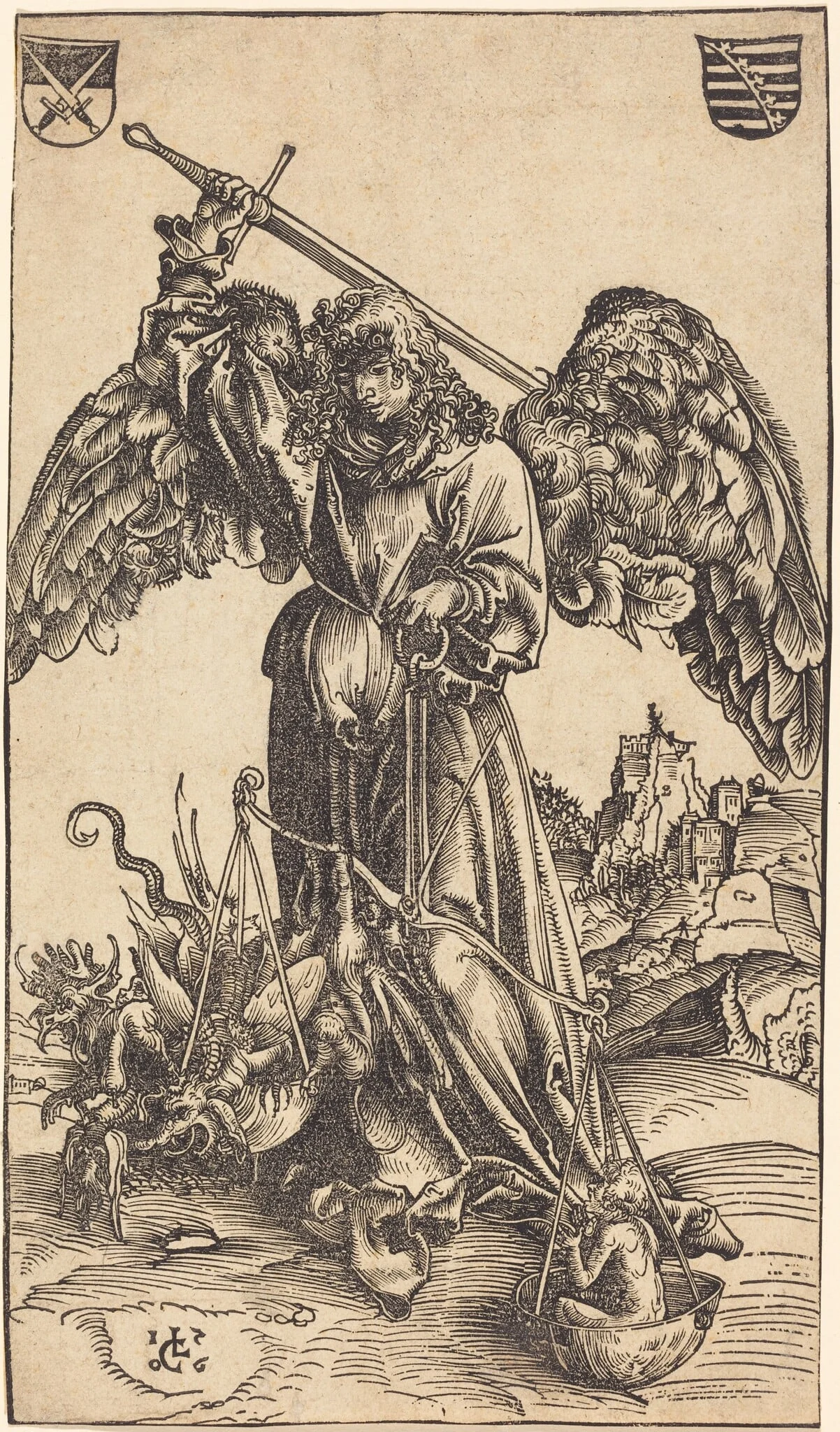 The Archangel Michael Weighing a Soul, by Lucas Cranach the Elder, ink, 1506