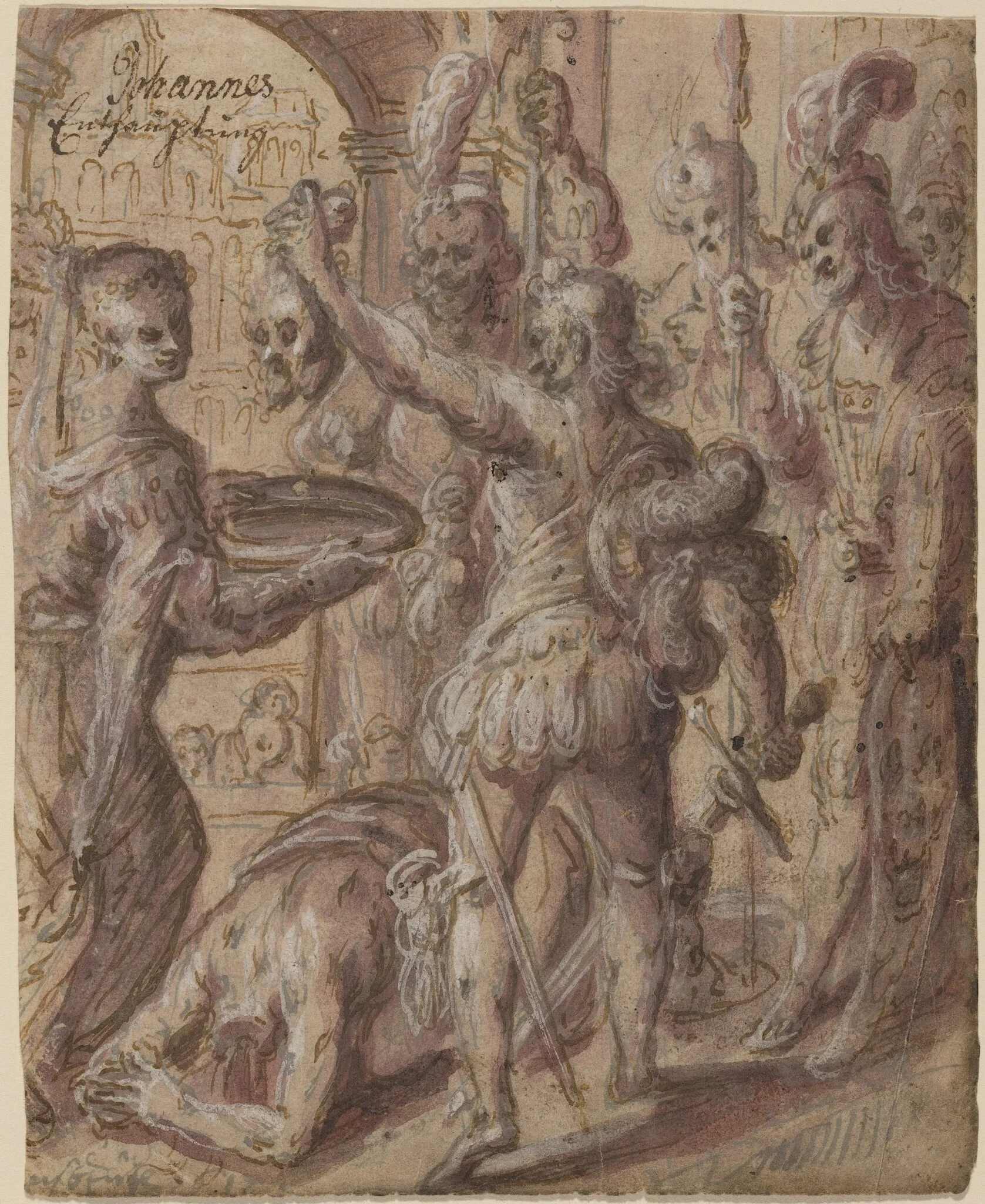 The Beheading of Saint John the Baptist, by Hans Stutte, ink, 1617
