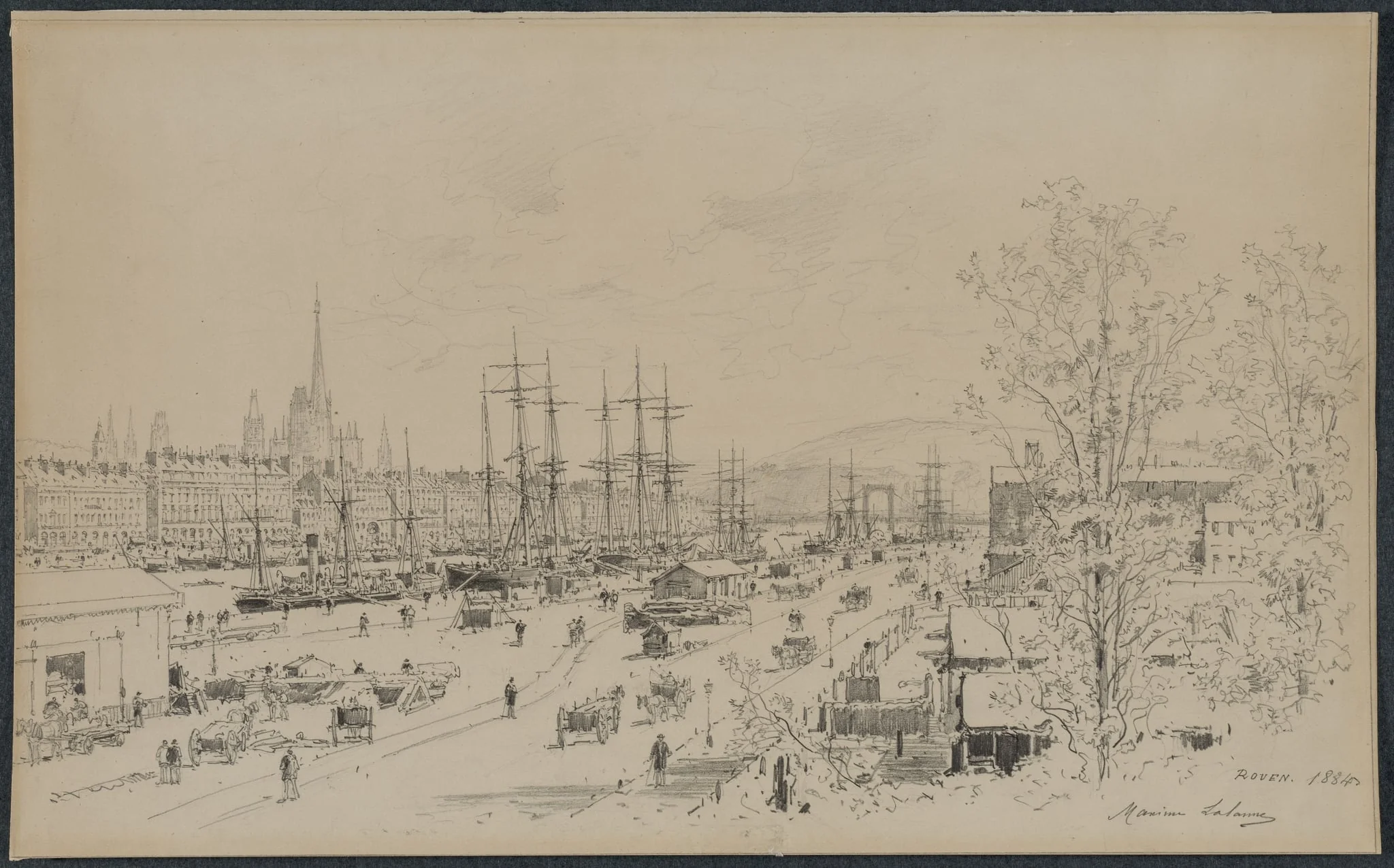 Port of Rouen, by Maxime Lalanne, 1884