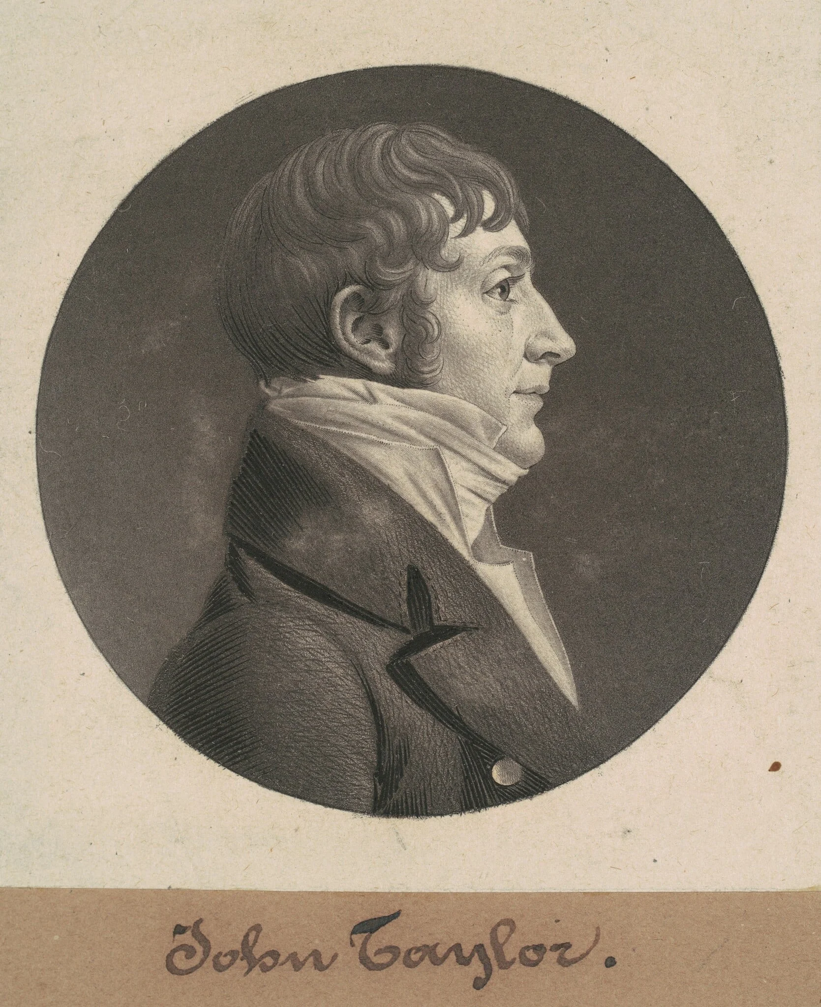 John Taylor, by Charles Balthazar Julien Févret de Saint-Mémin, ink, 1806